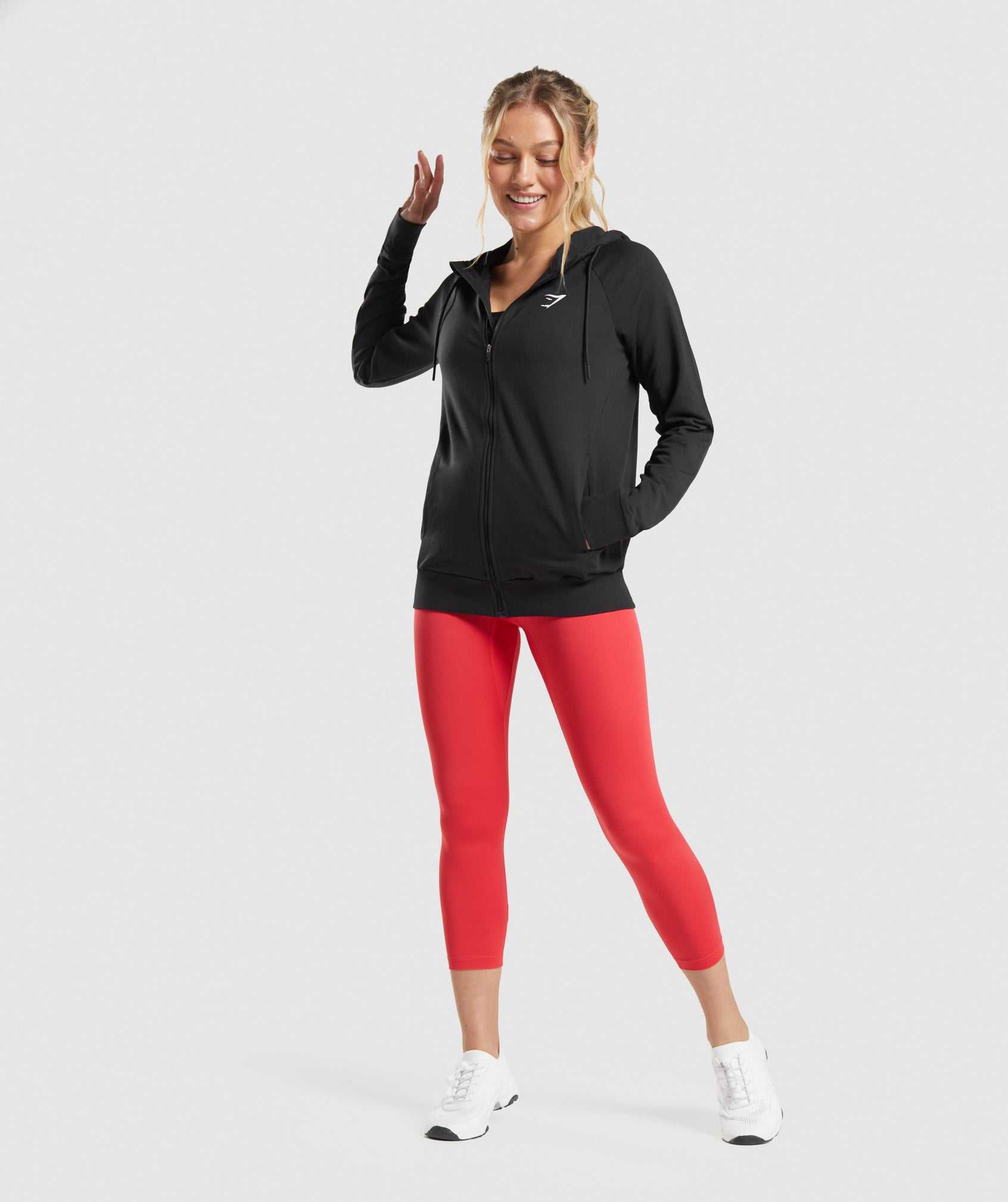 Black Gymshark Training Zip Women's Pullover | VUJTAX854