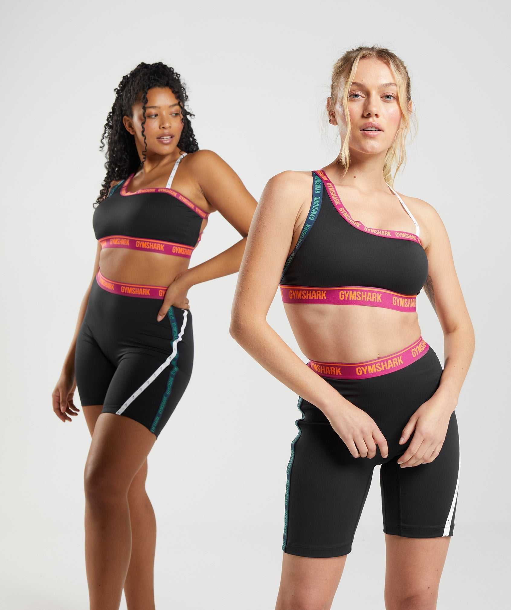 Black / Pink / Green Gymshark Strike Women's Sports Bra | EPSWVB316