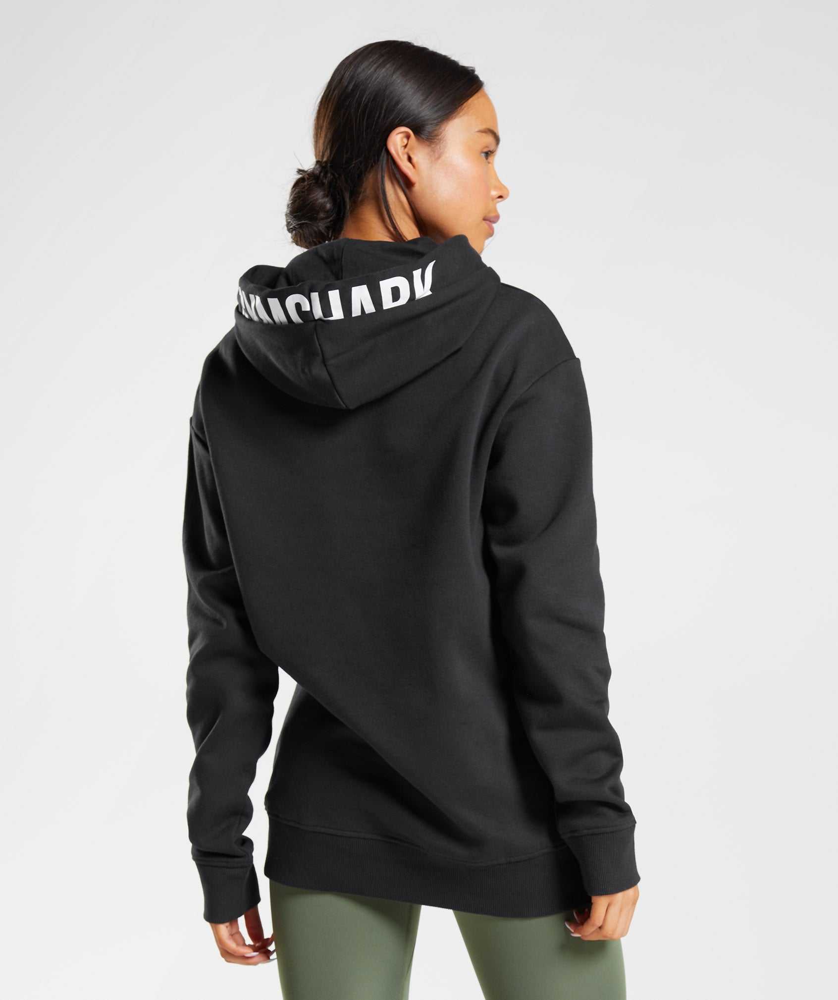 Black / White Gymshark Fraction Women's Hoodie | JTFMKH723