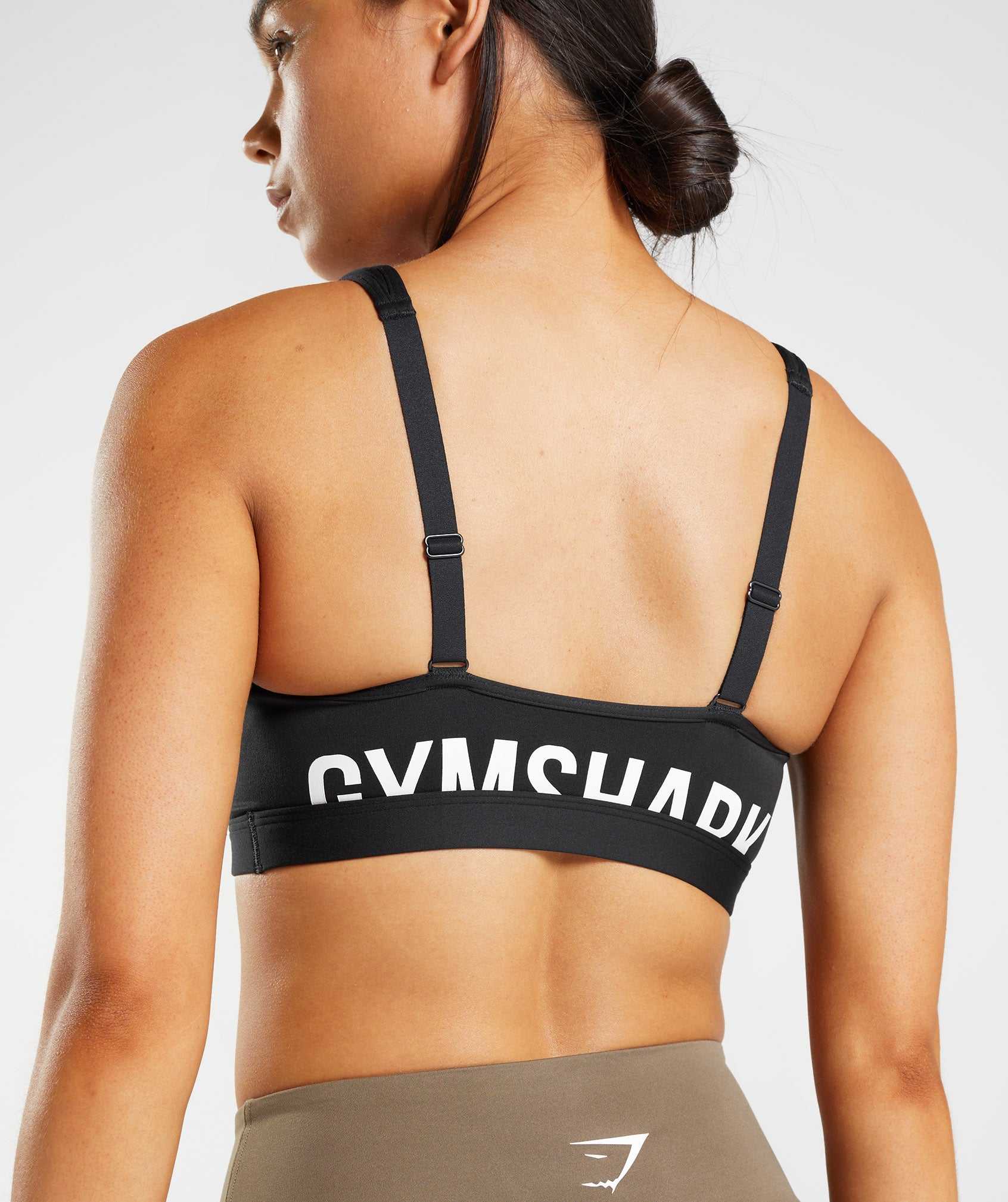 Black / White Gymshark Fraction Women's Sports Bra | NXZGFM023