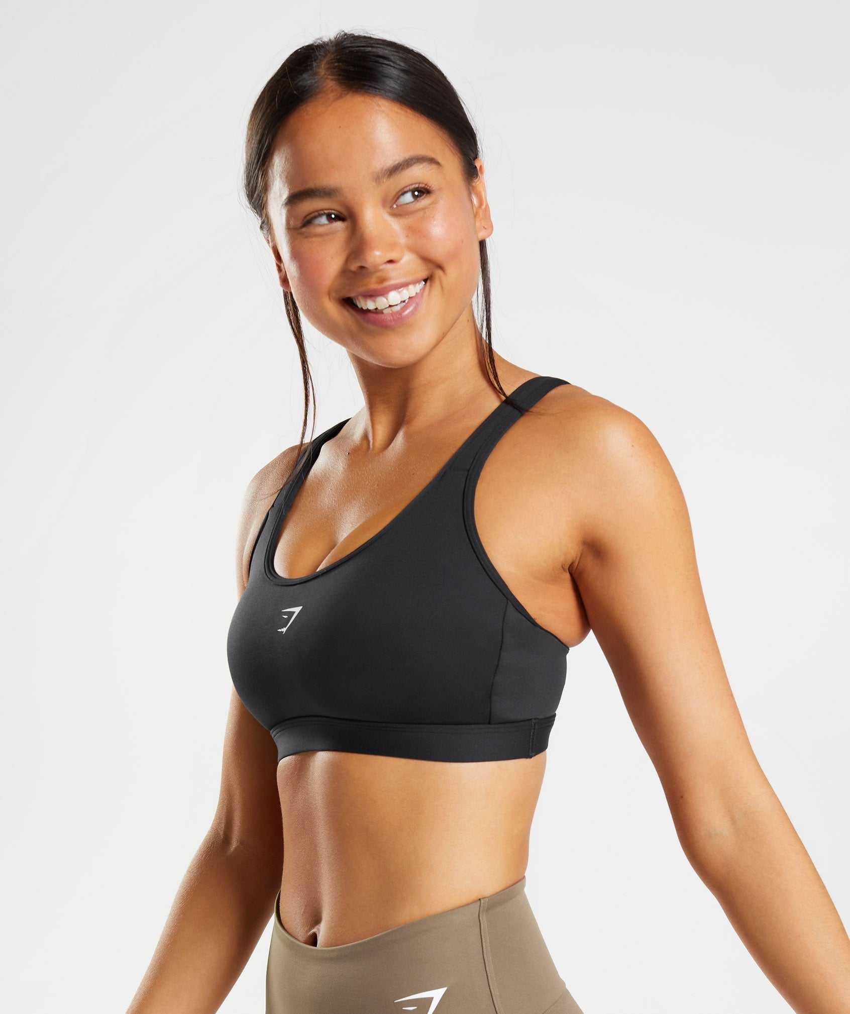 Black / White Gymshark Fraction Women's Sports Bra | NXZGFM023