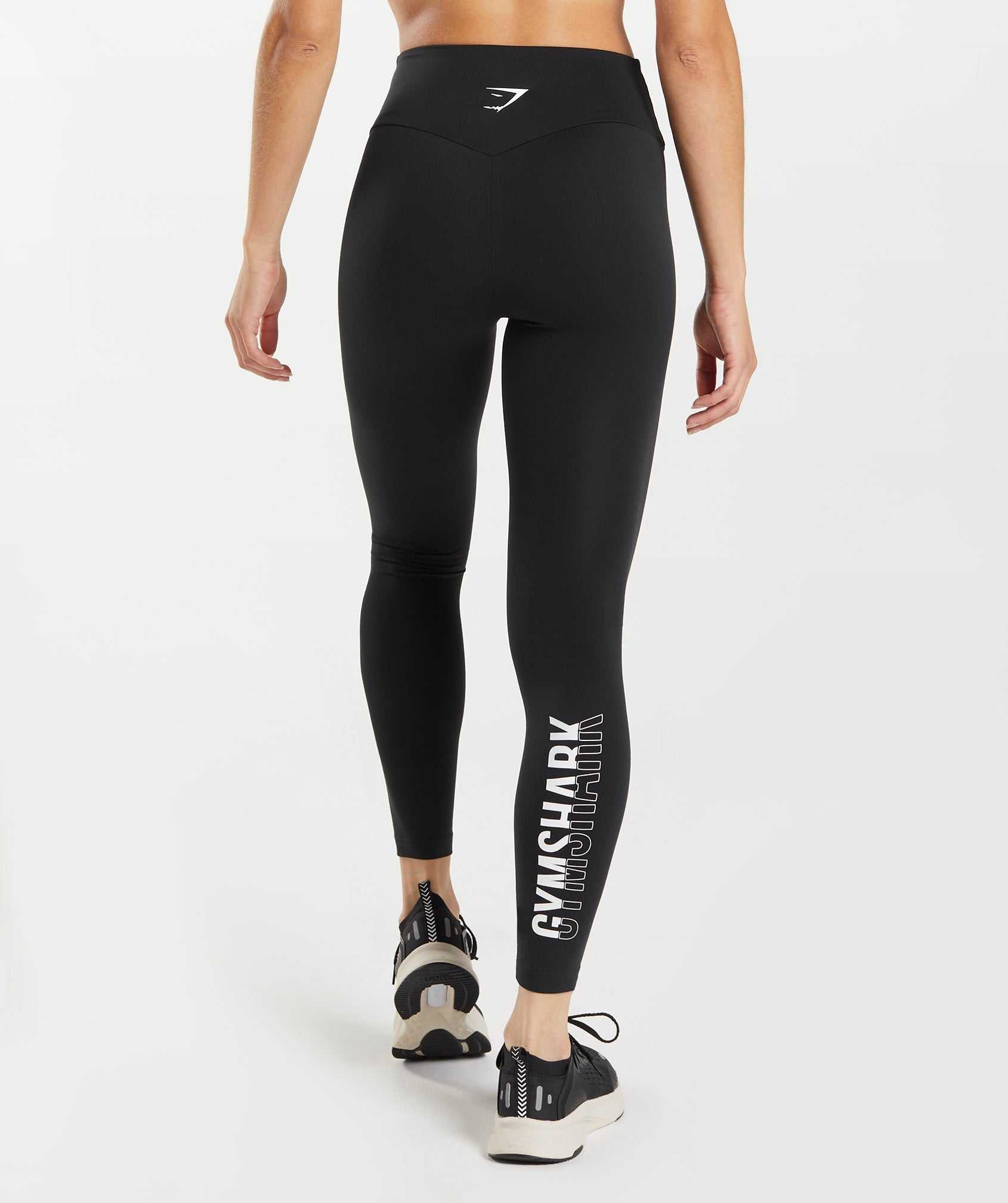 Black / White Gymshark Fraction Women's Leggings | SLDENI019