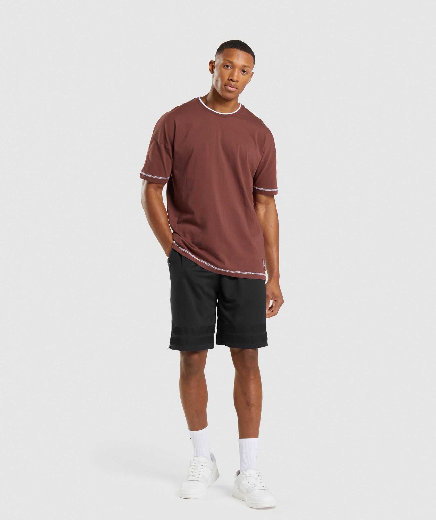 Black / White Gymshark Recess Basketball Men's Shorts | DTPERS602