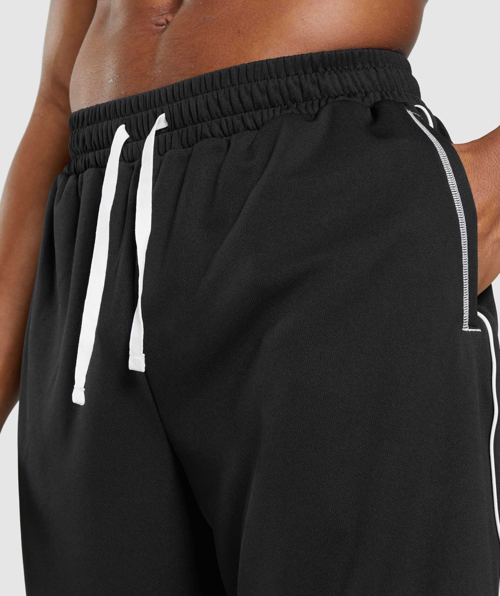 Black / White Gymshark Recess Basketball Men's Shorts | DTPERS602