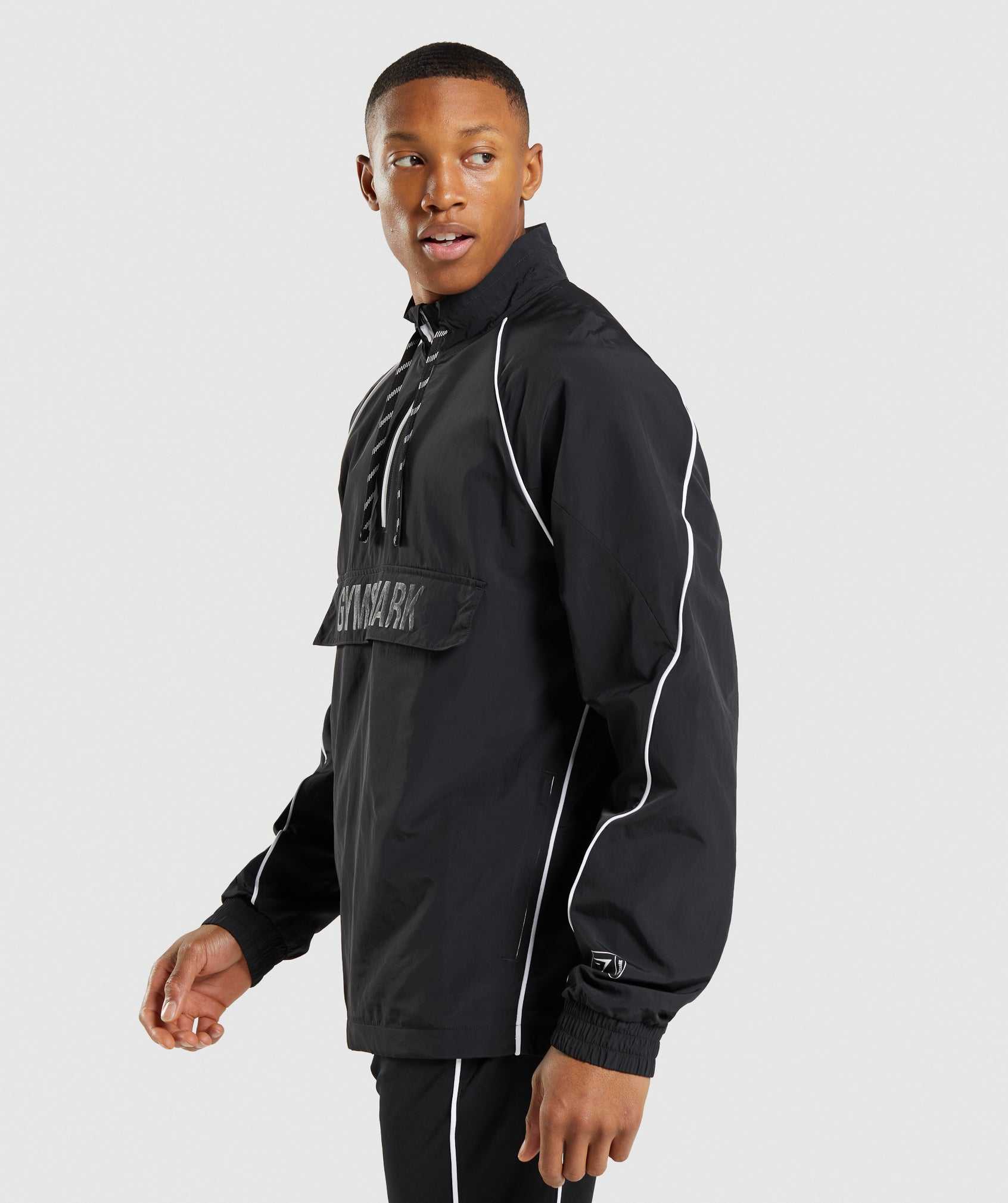 Black / White Gymshark Recess Lightweight Men's Jackets | RNZKOQ857