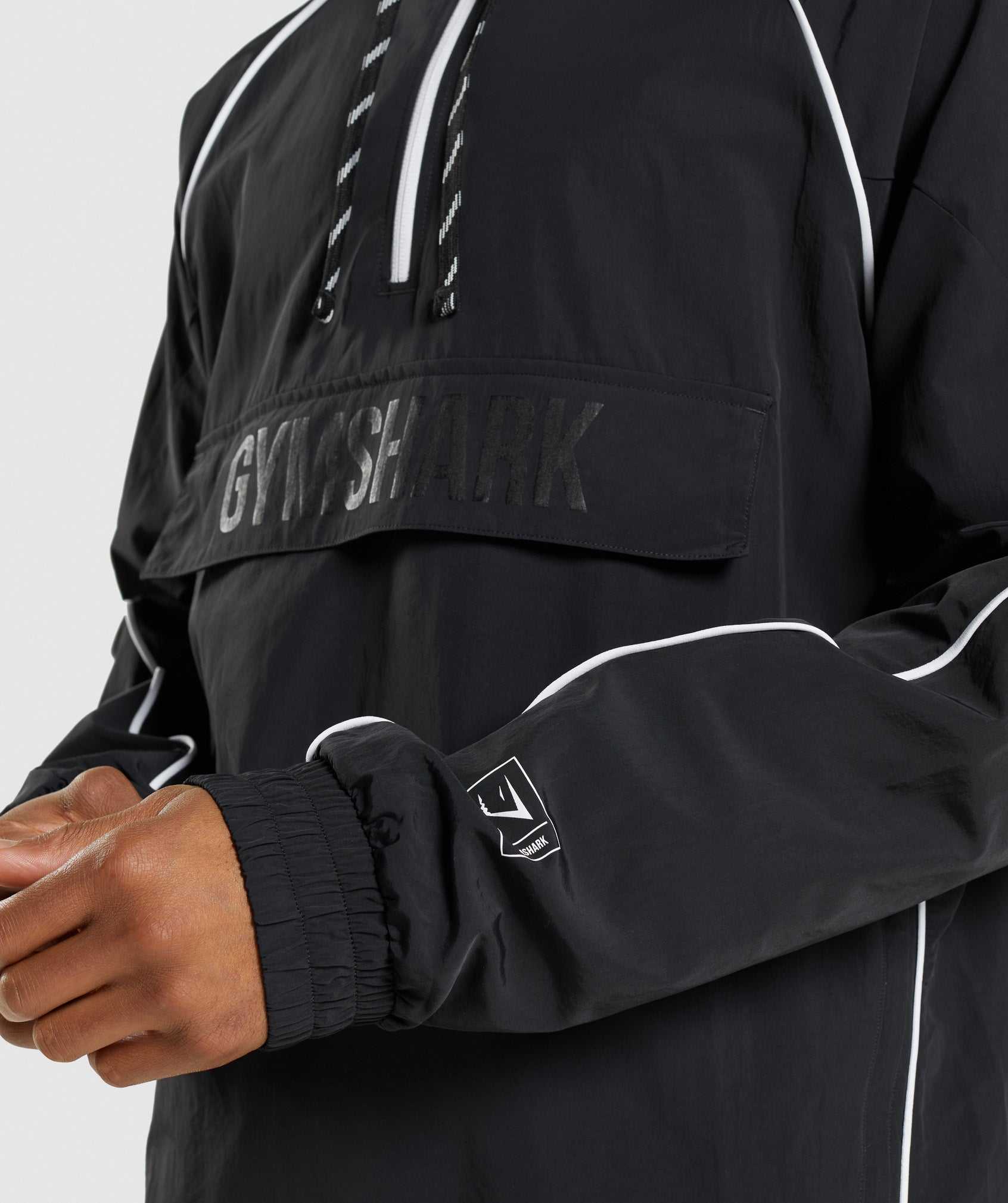 Black / White Gymshark Recess Lightweight Men's Jackets | RNZKOQ857