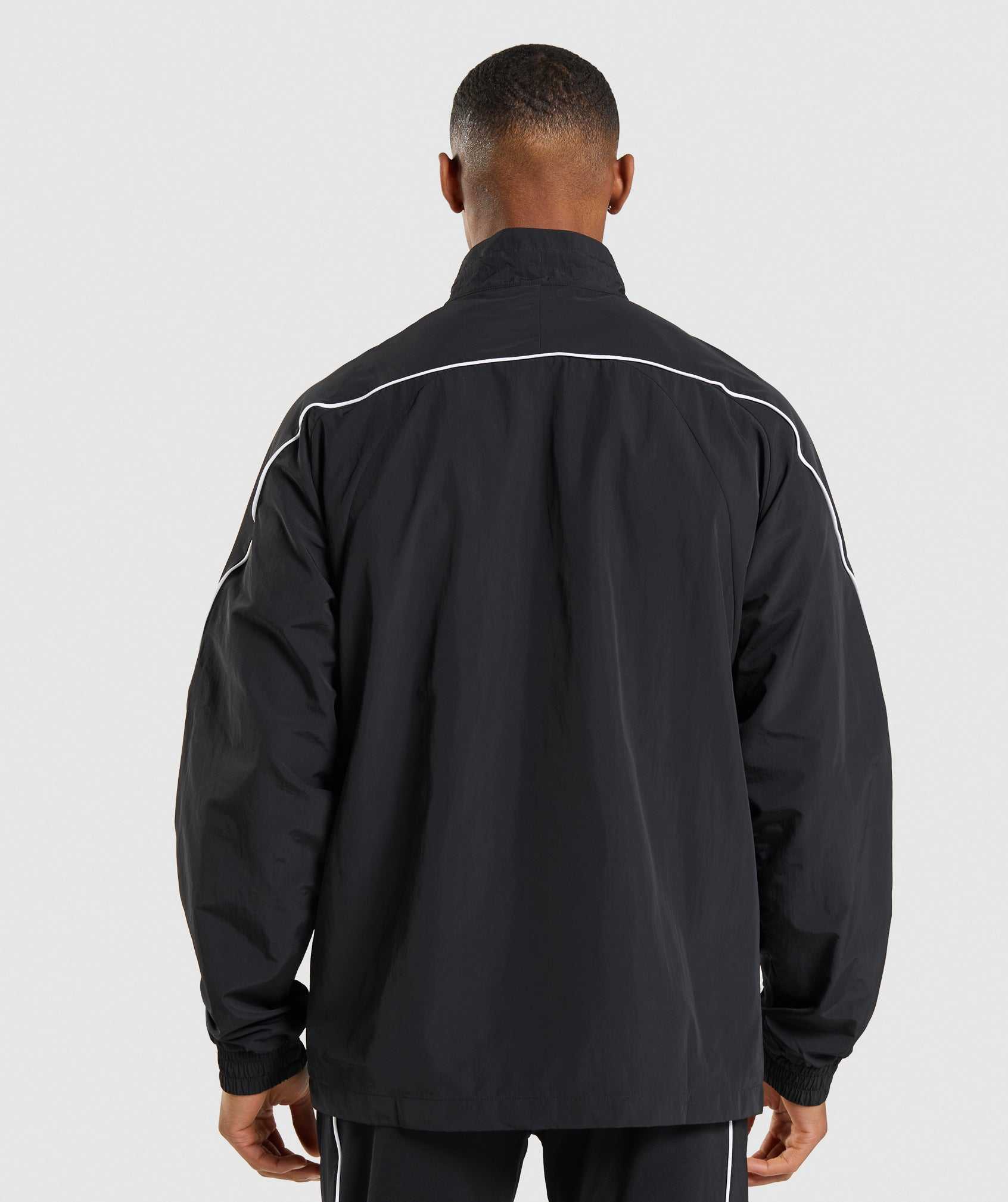 Black / White Gymshark Recess Lightweight Men's Jackets | UIEHJP523