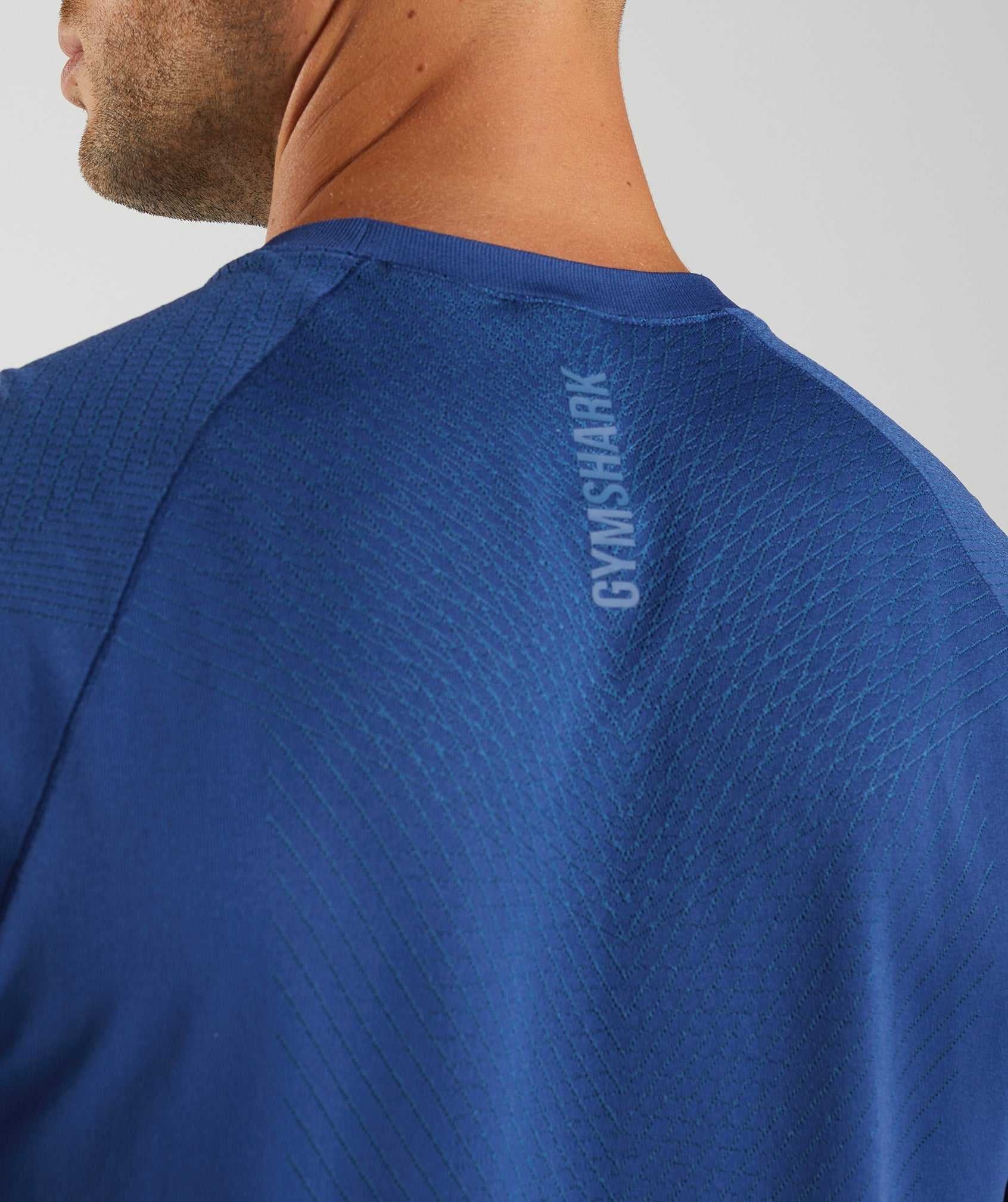 Blue / Blue Gymshark Apex Seamless Men's T Shirts | EUABXQ095