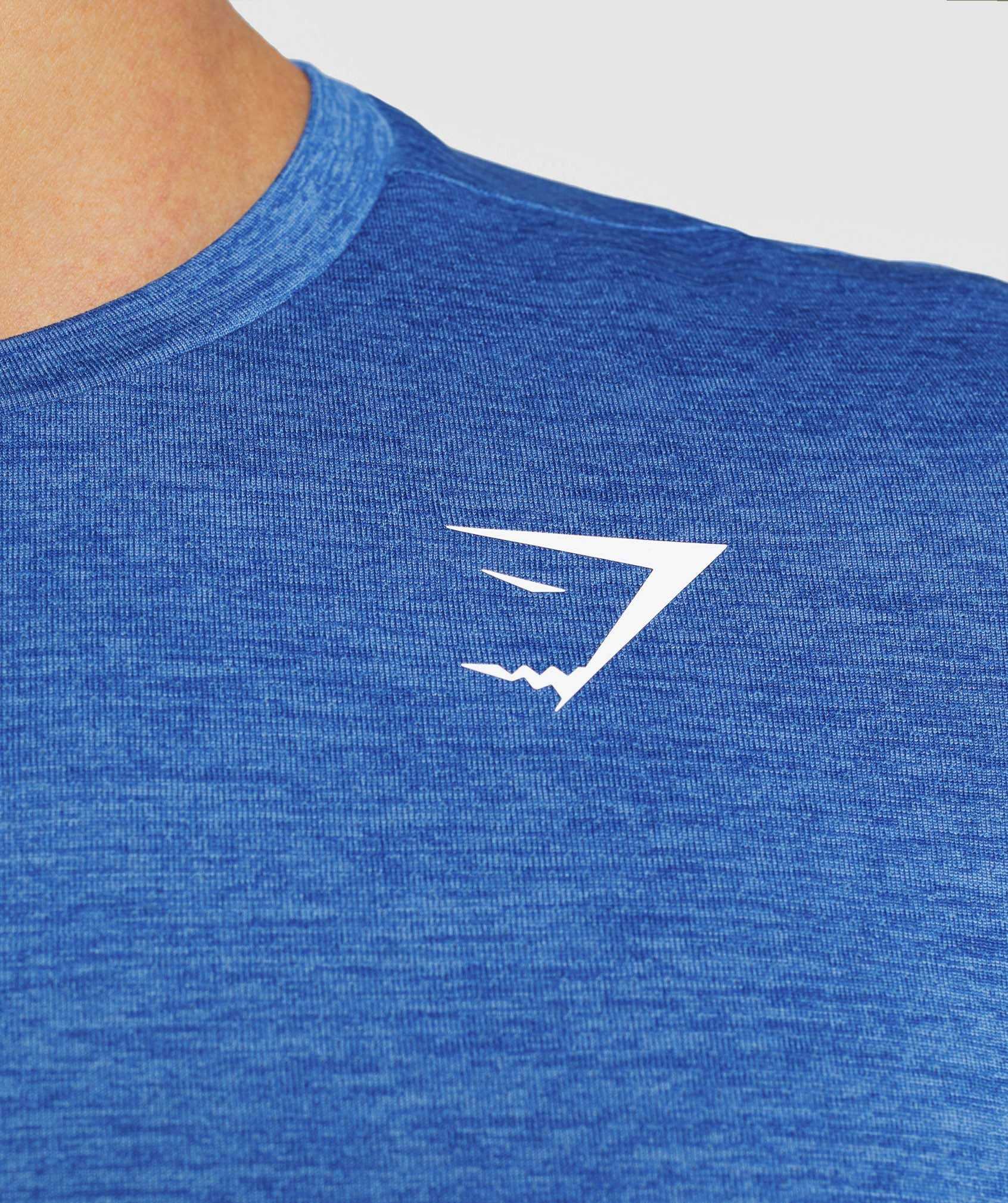 Blue / Blue Gymshark Arrival Marl Men's T Shirts | UPMLRD035