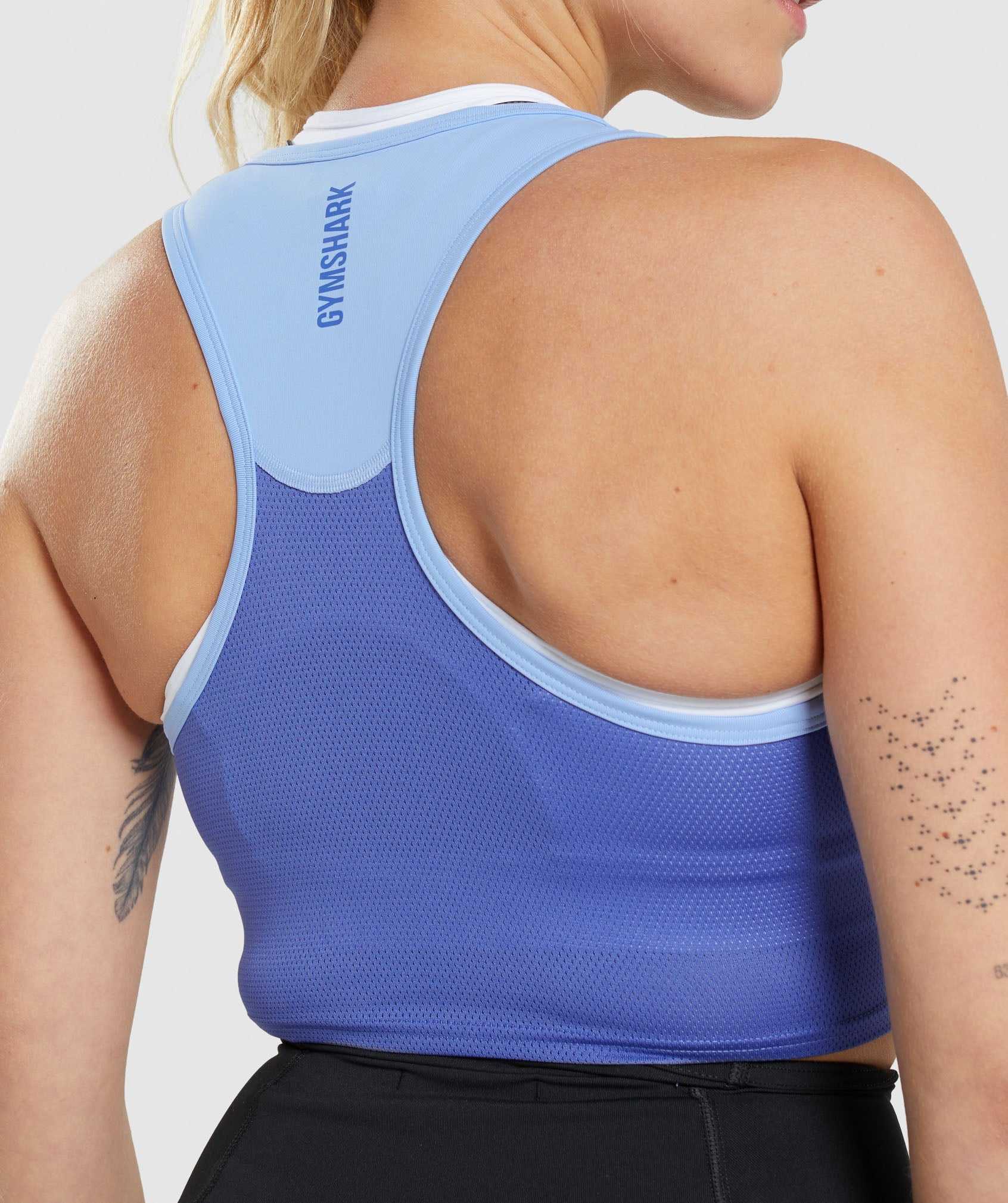 Blue / Blue Gymshark Pulse Crop Women's Tops | EBMVQA490