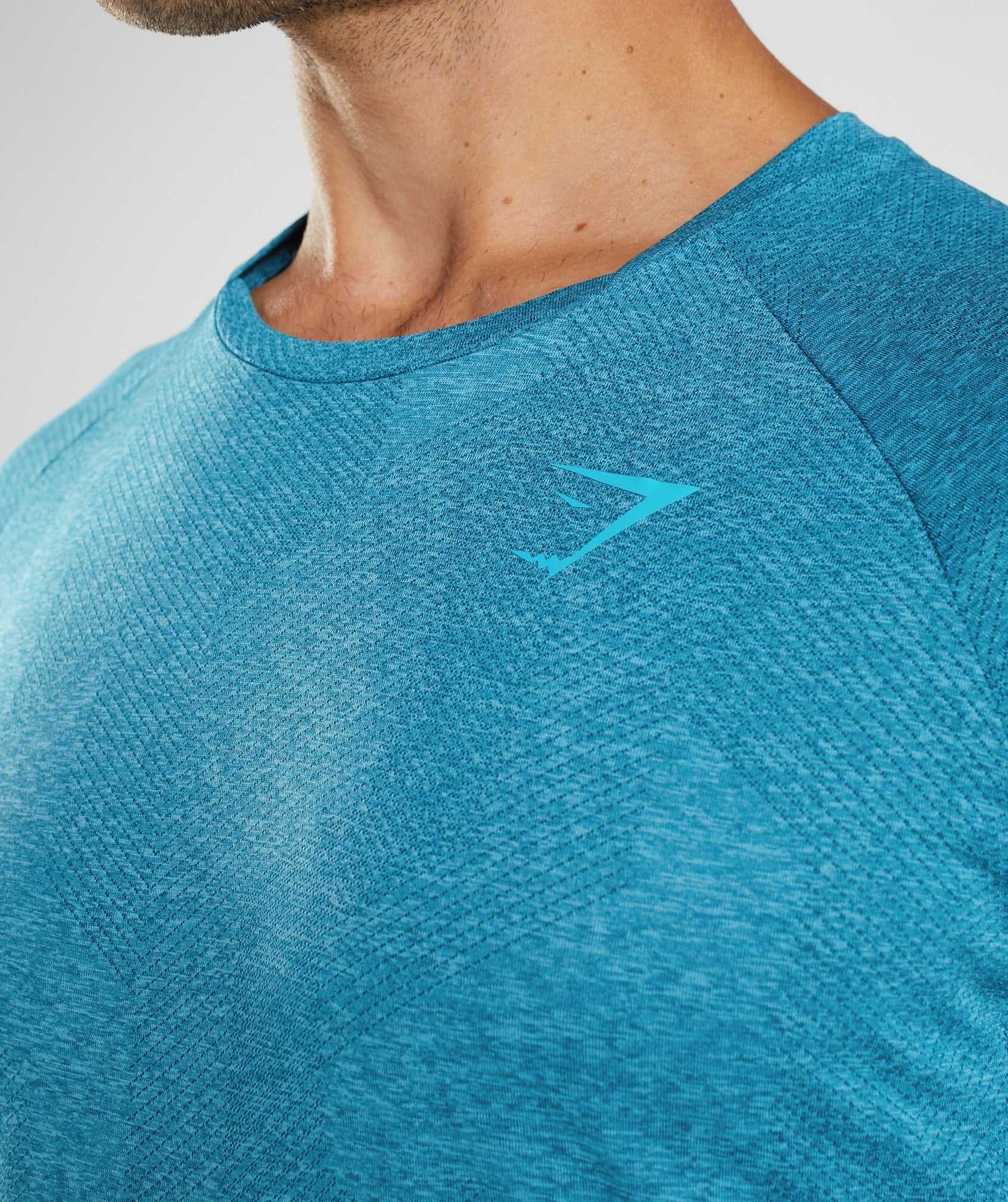 Blue / Dark Grey Blue Gymshark Apex Men's T Shirts | EYRCAX602