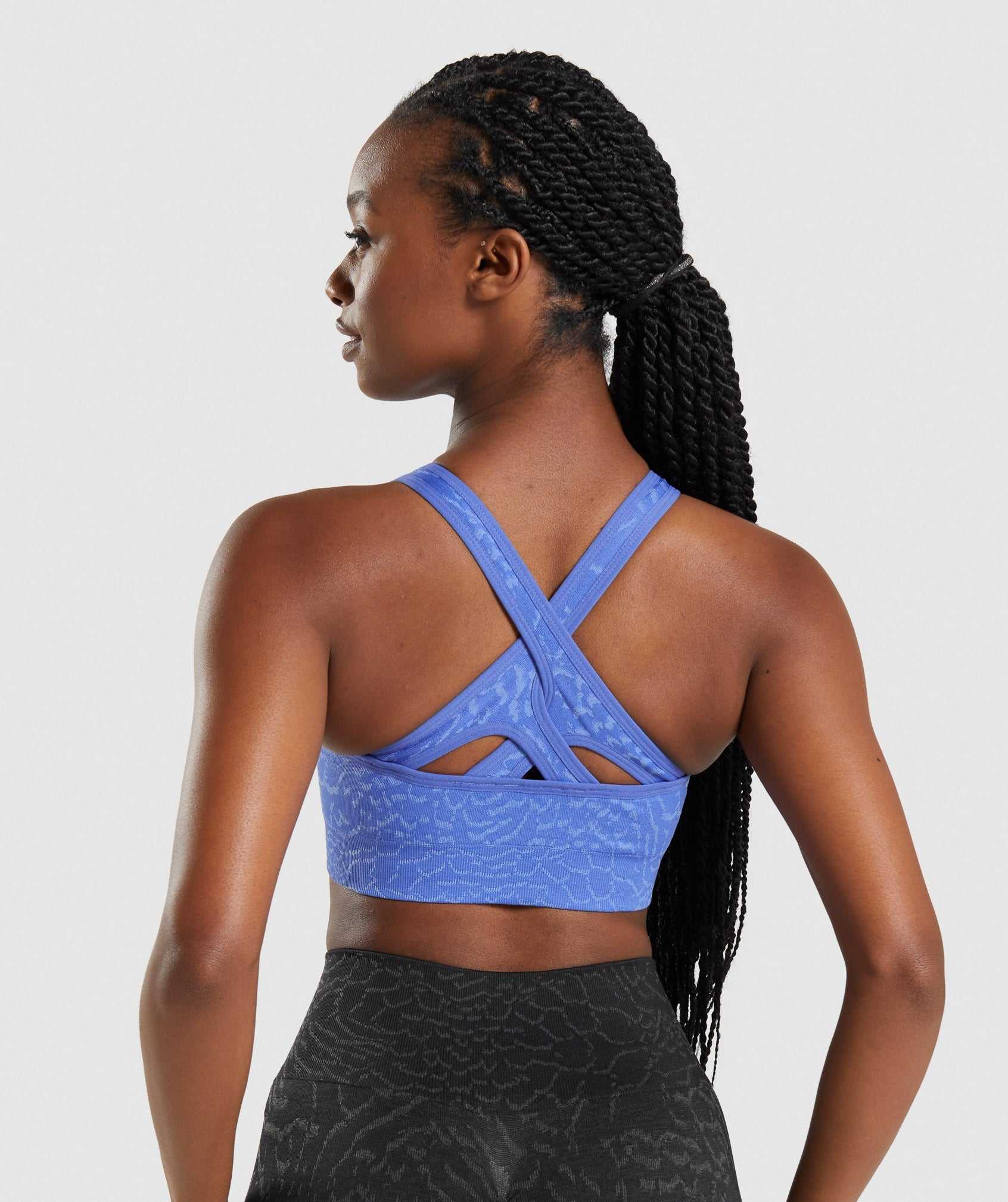 Blue Gymshark Adapt Animal Seamless Women's Sports Bra | ARJVIB847