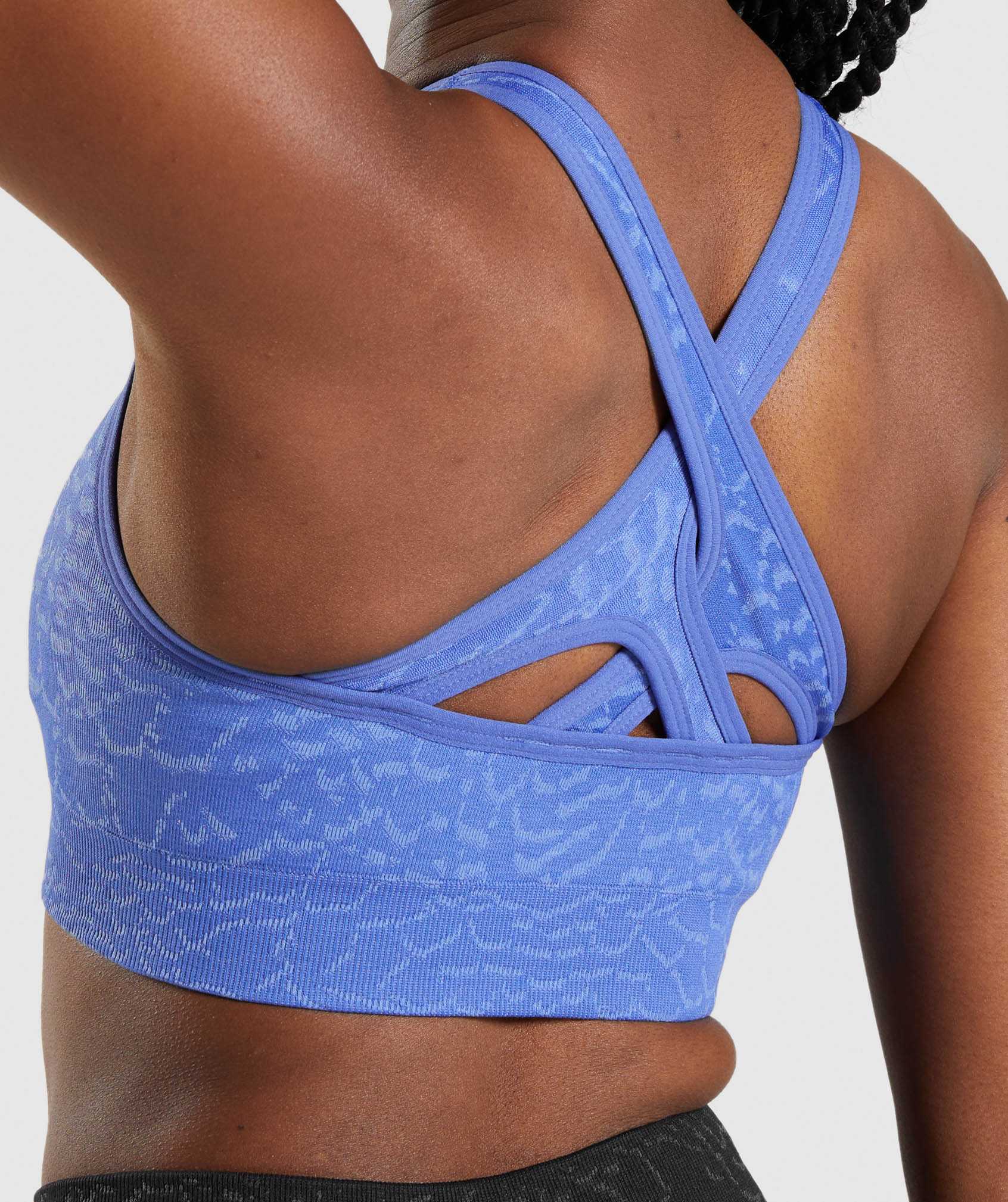 Blue Gymshark Adapt Animal Seamless Women's Sports Bra | ARJVIB847