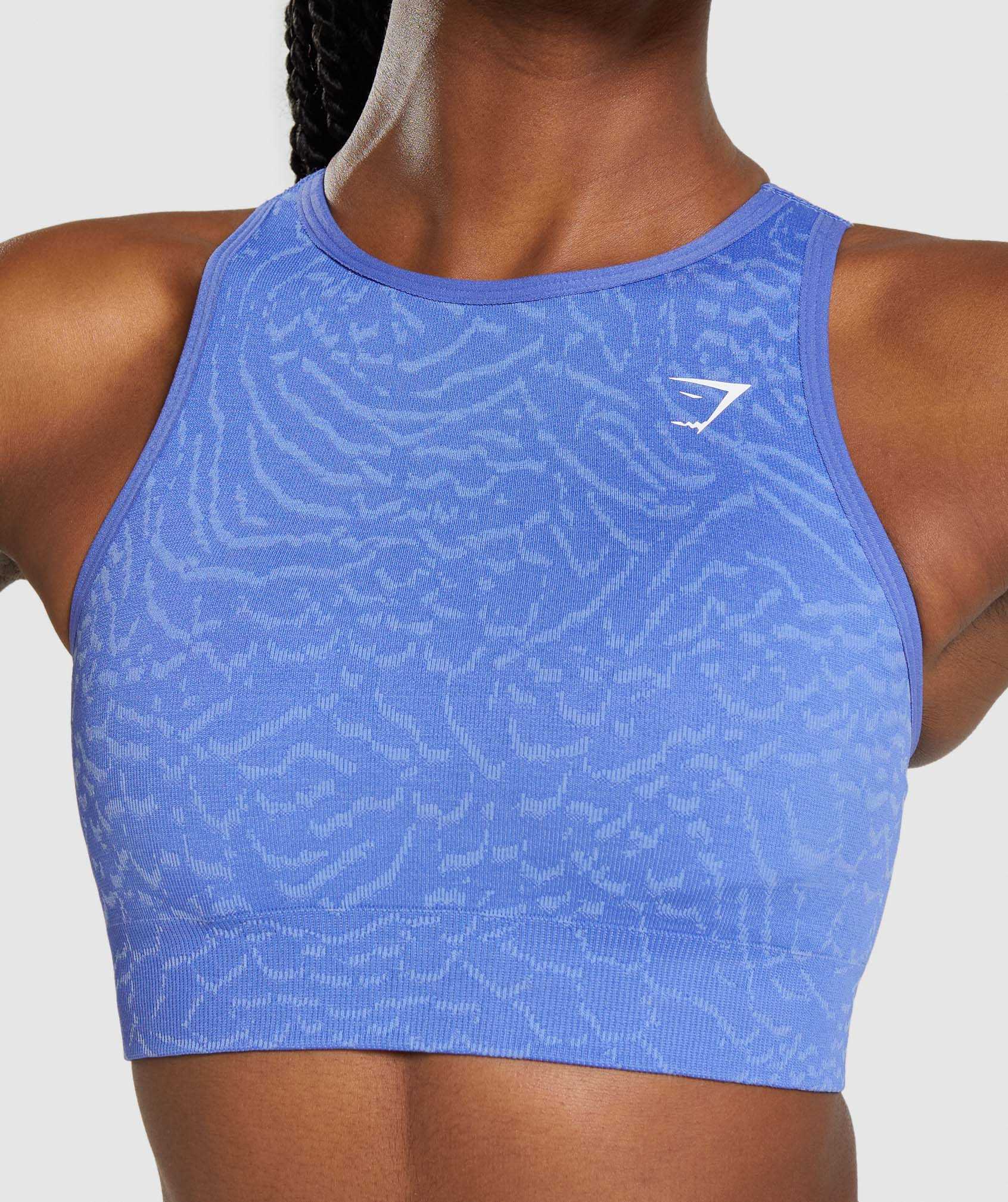 Blue Gymshark Adapt Animal Seamless Women's Sports Bra | ARJVIB847