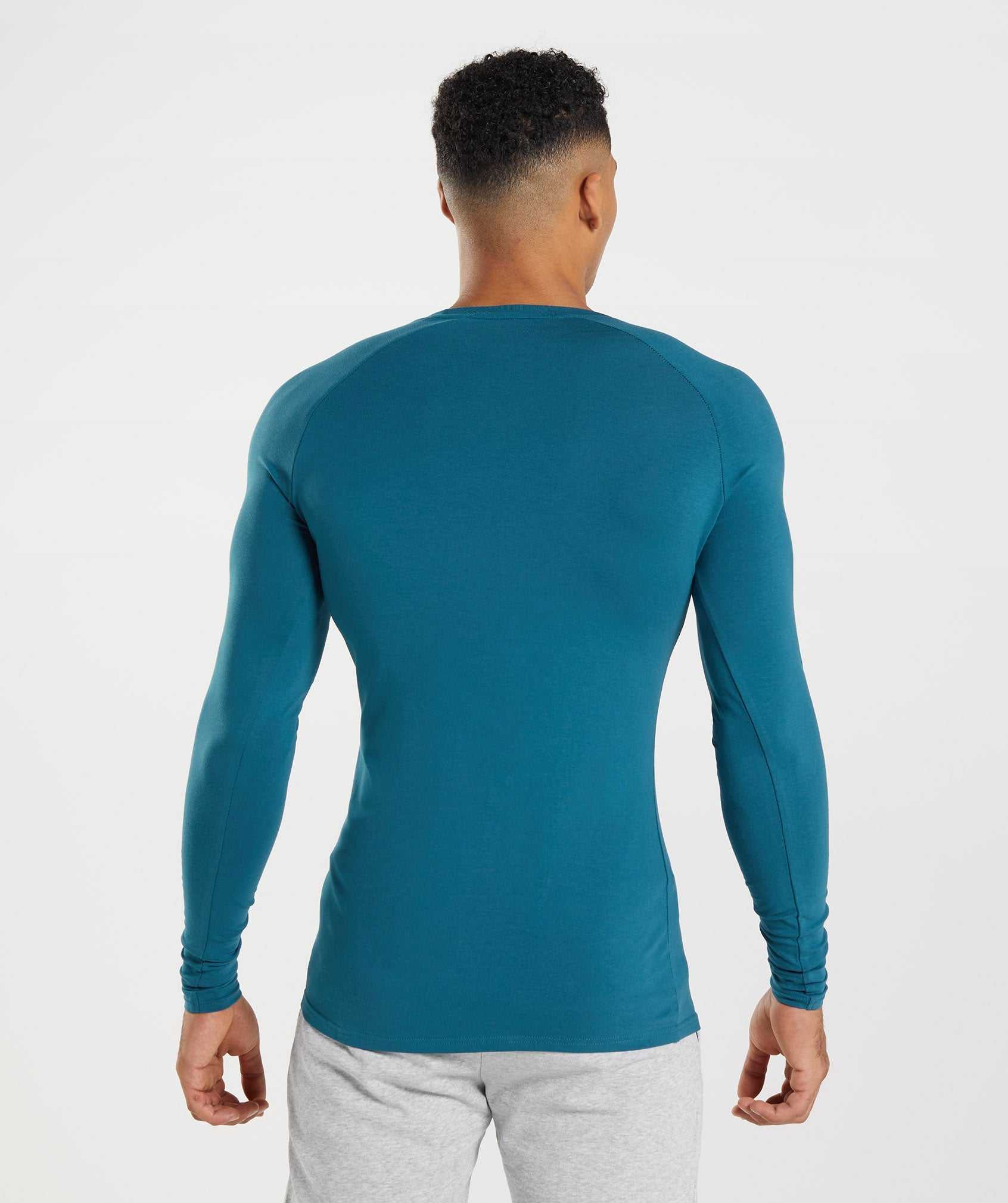 Blue Gymshark Apollo Long Sleeve Men's T Shirts | WYLTEB016