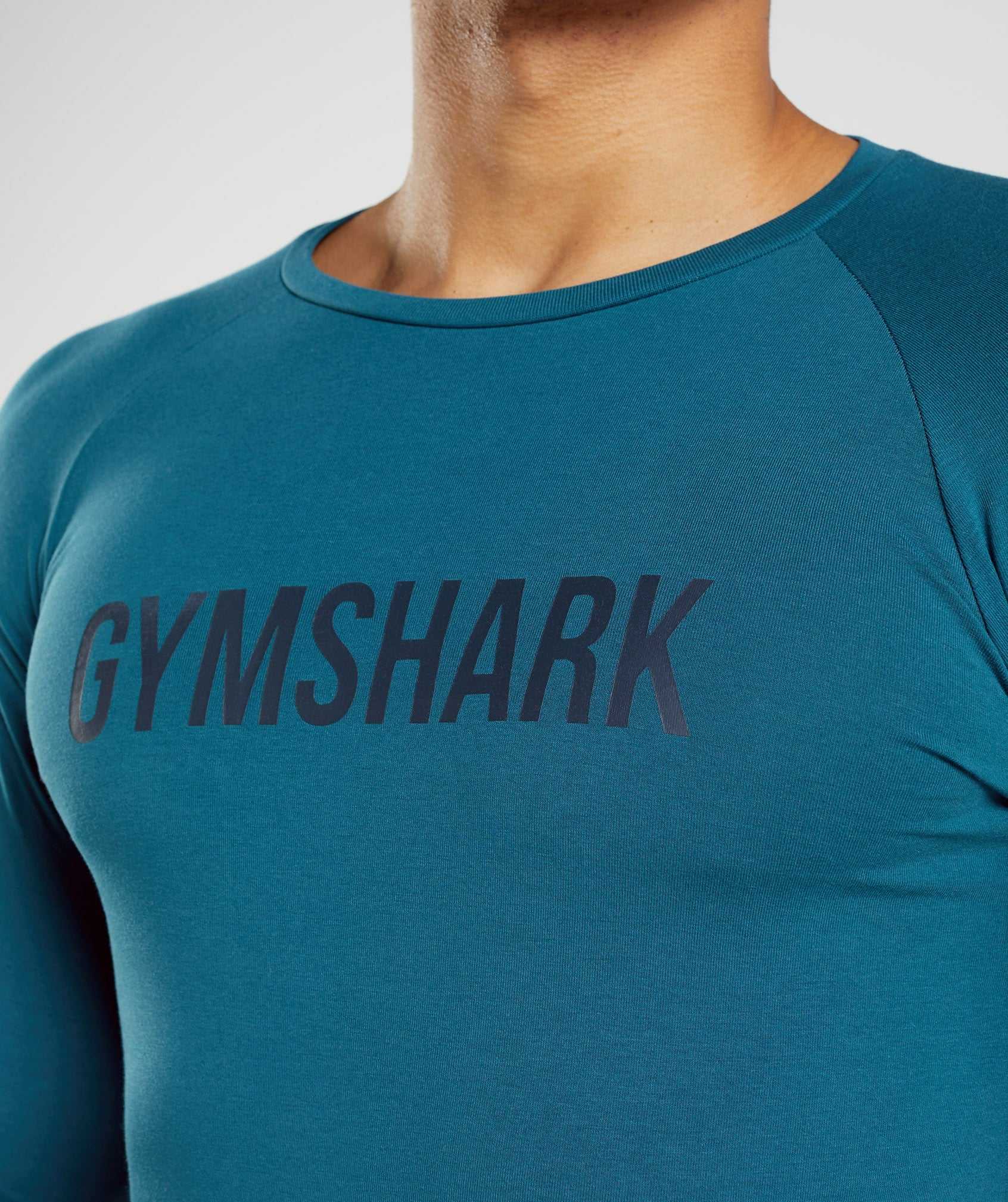 Blue Gymshark Apollo Long Sleeve Men's T Shirts | WYLTEB016