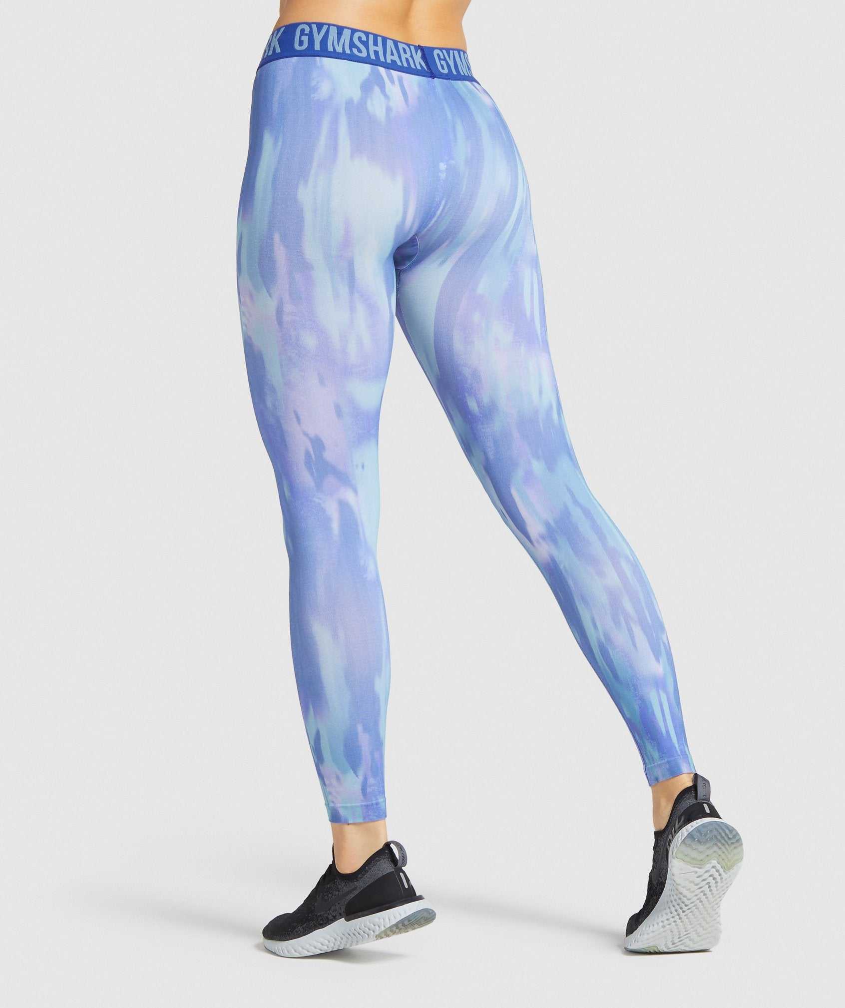 Blue Gymshark Fit Seamless Printed Women's Leggings | QAIMFH719