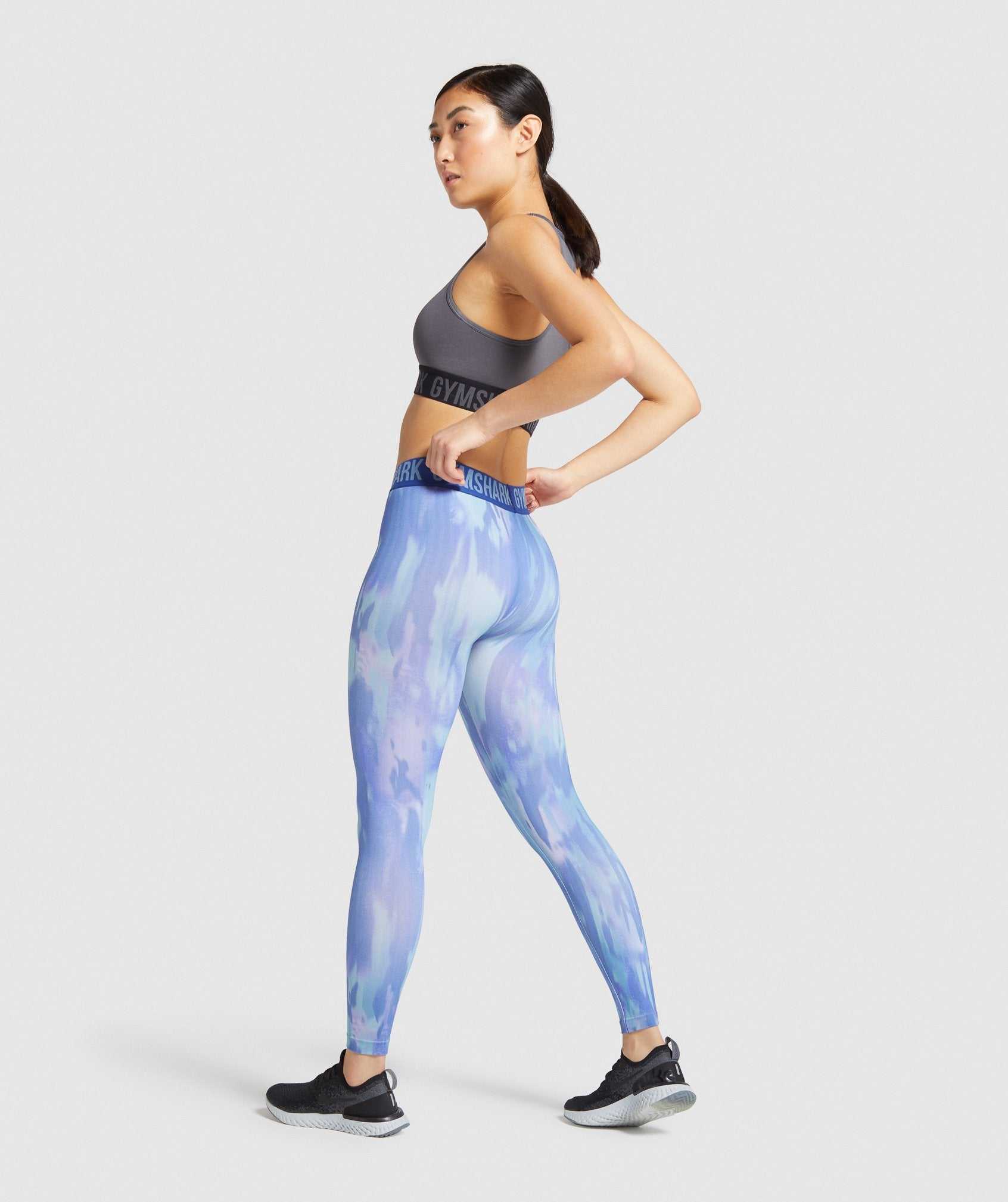 Blue Gymshark Fit Seamless Printed Women's Leggings | QAIMFH719