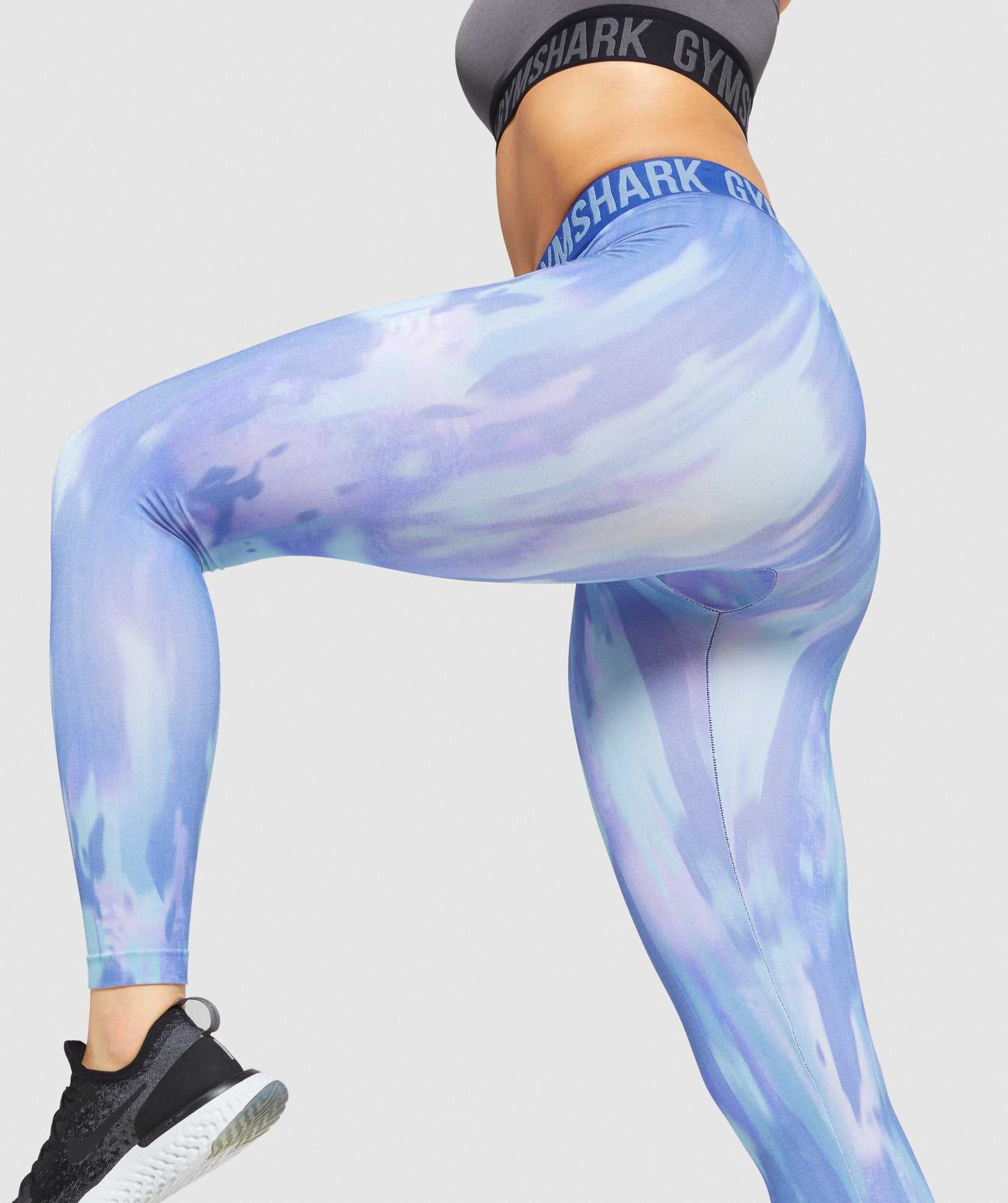 Blue Gymshark Fit Seamless Printed Women's Leggings | QAIMFH719