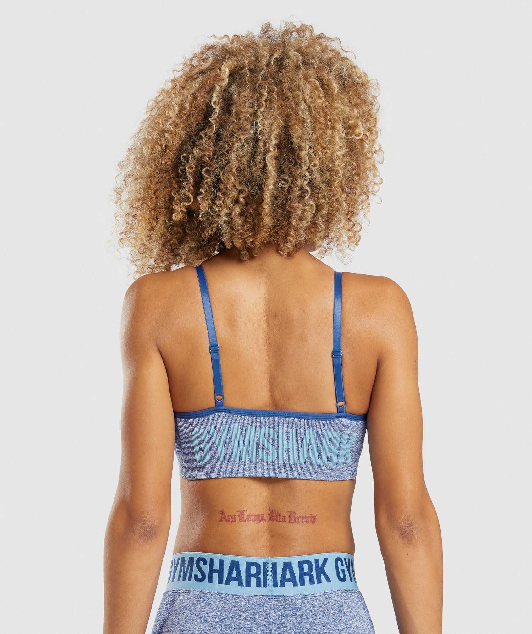 Blue Gymshark Flex Strappy Women's Sports Bra | JZPGEC817