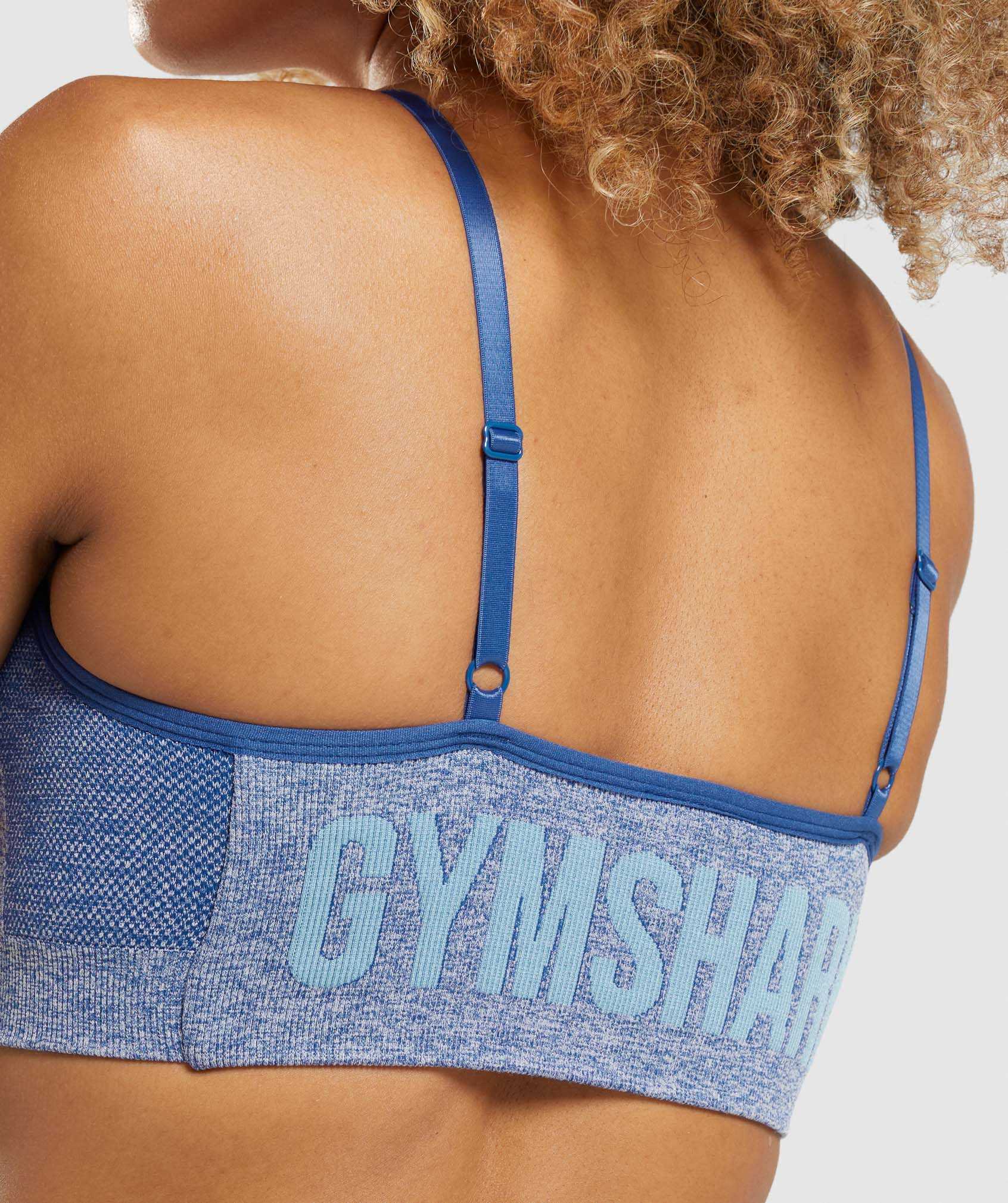 Blue Gymshark Flex Strappy Women's Sports Bra | JZPGEC817