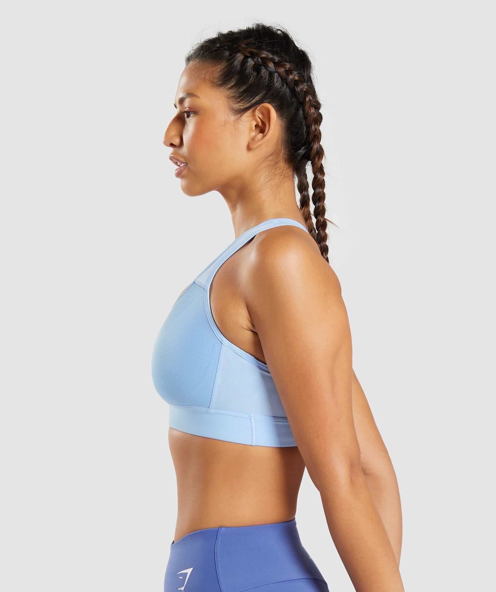 Blue Gymshark Lightweight High Support Women's Sports Bra | UHMYXW189