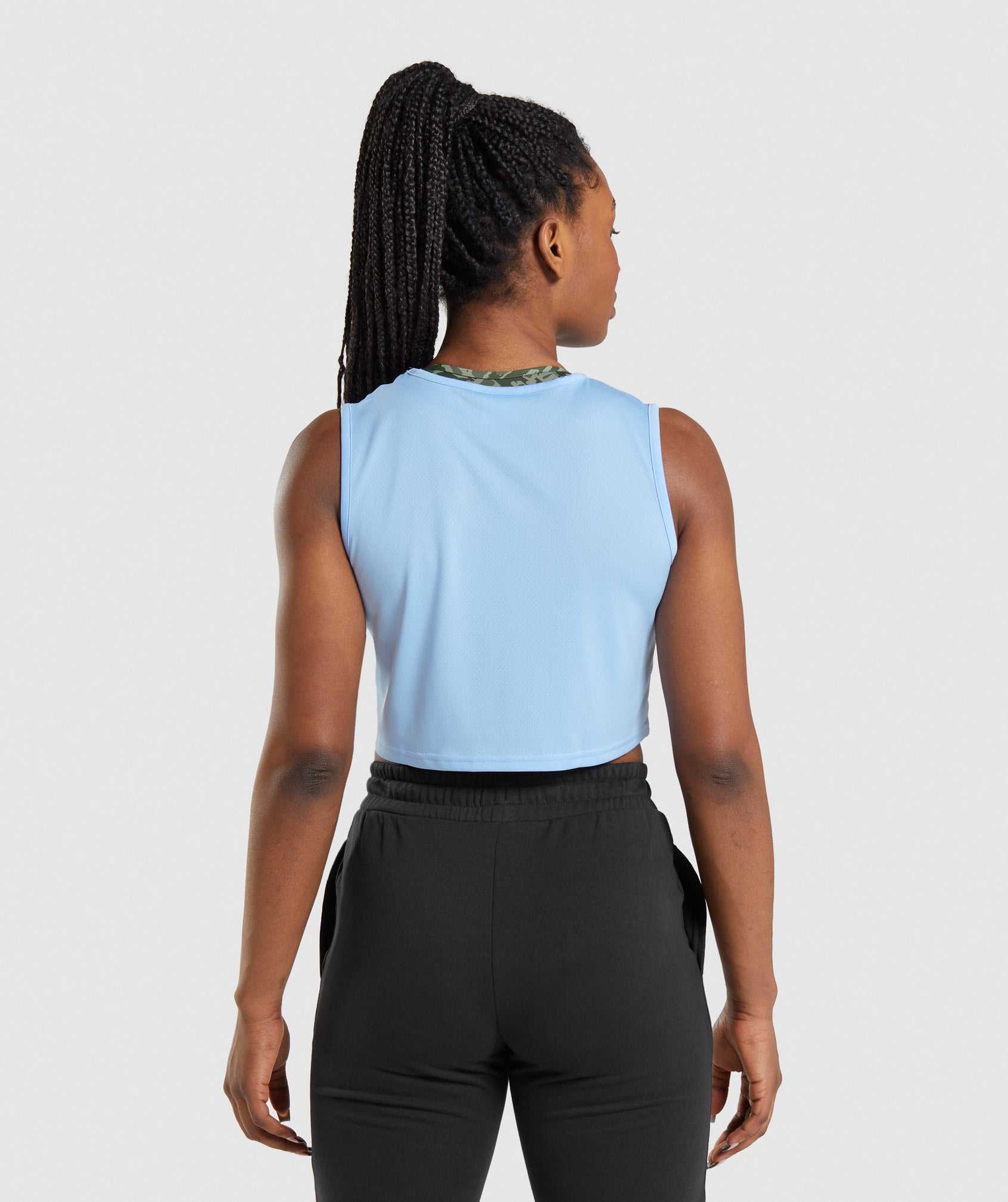 Blue Gymshark Training Crop Women's Tanks | AGNDMT072