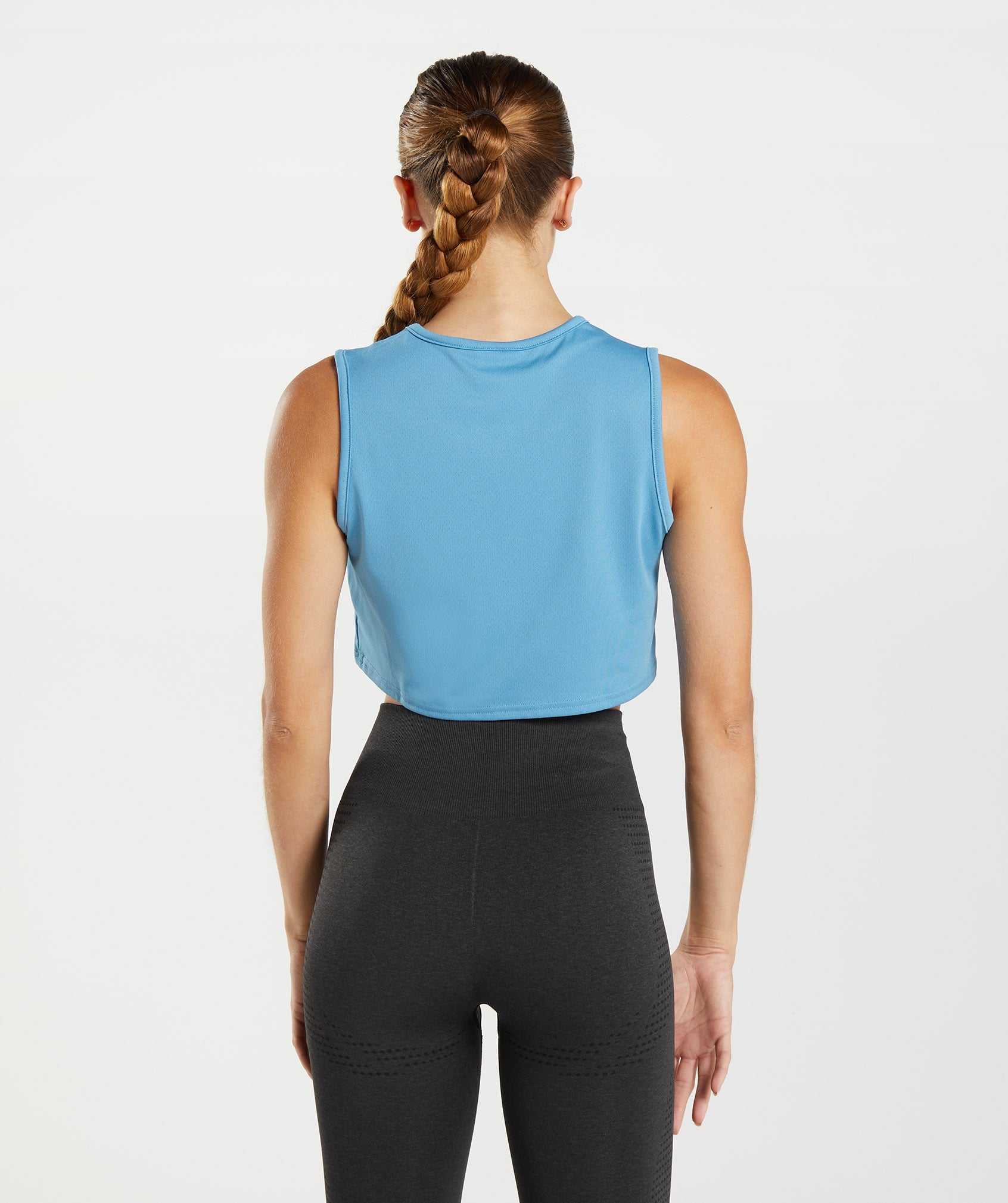 Blue Gymshark Training Crop Women's Tops | CZQNAV879