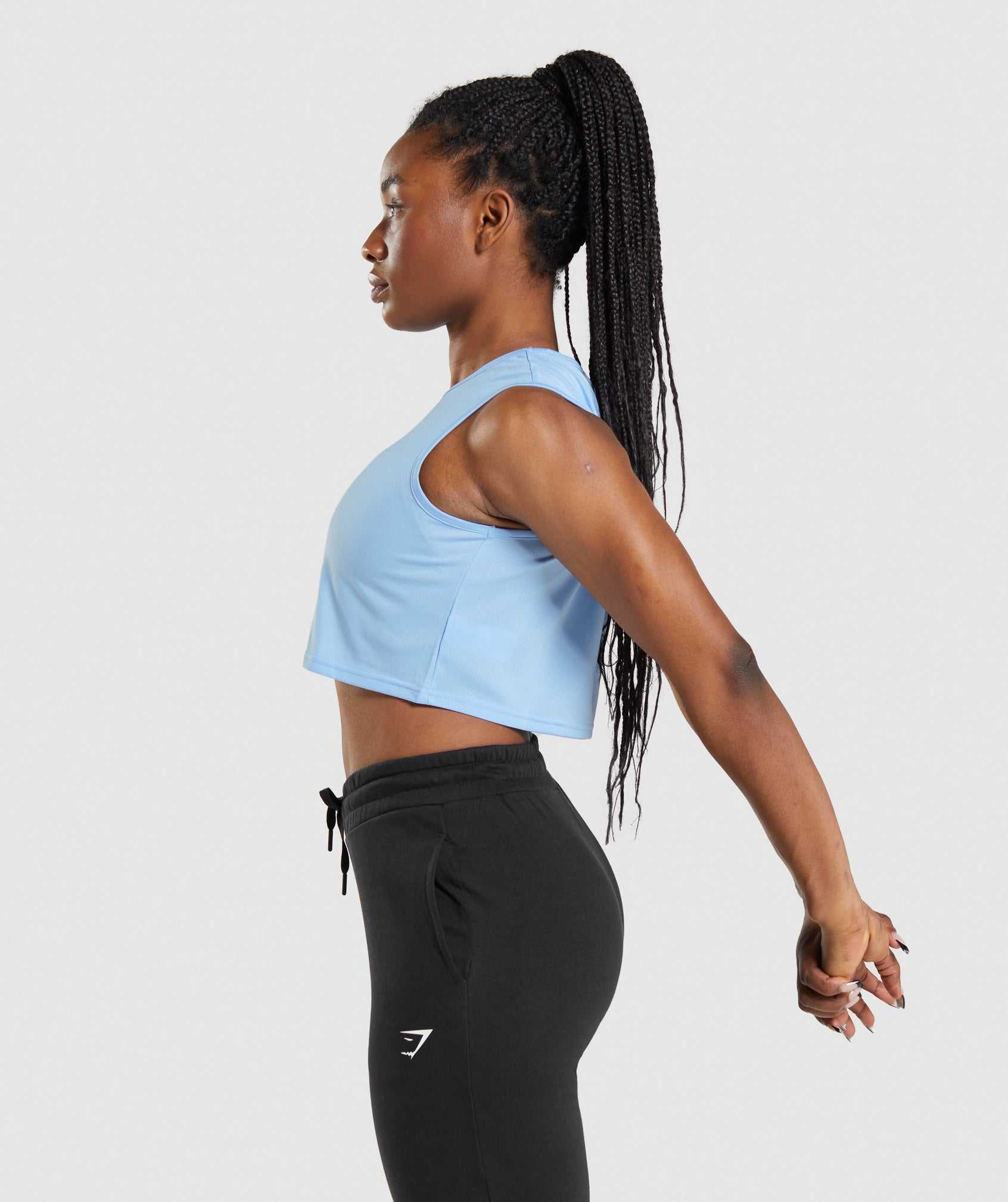 Blue Gymshark Training Crop Women's Tops | DZXPMU027