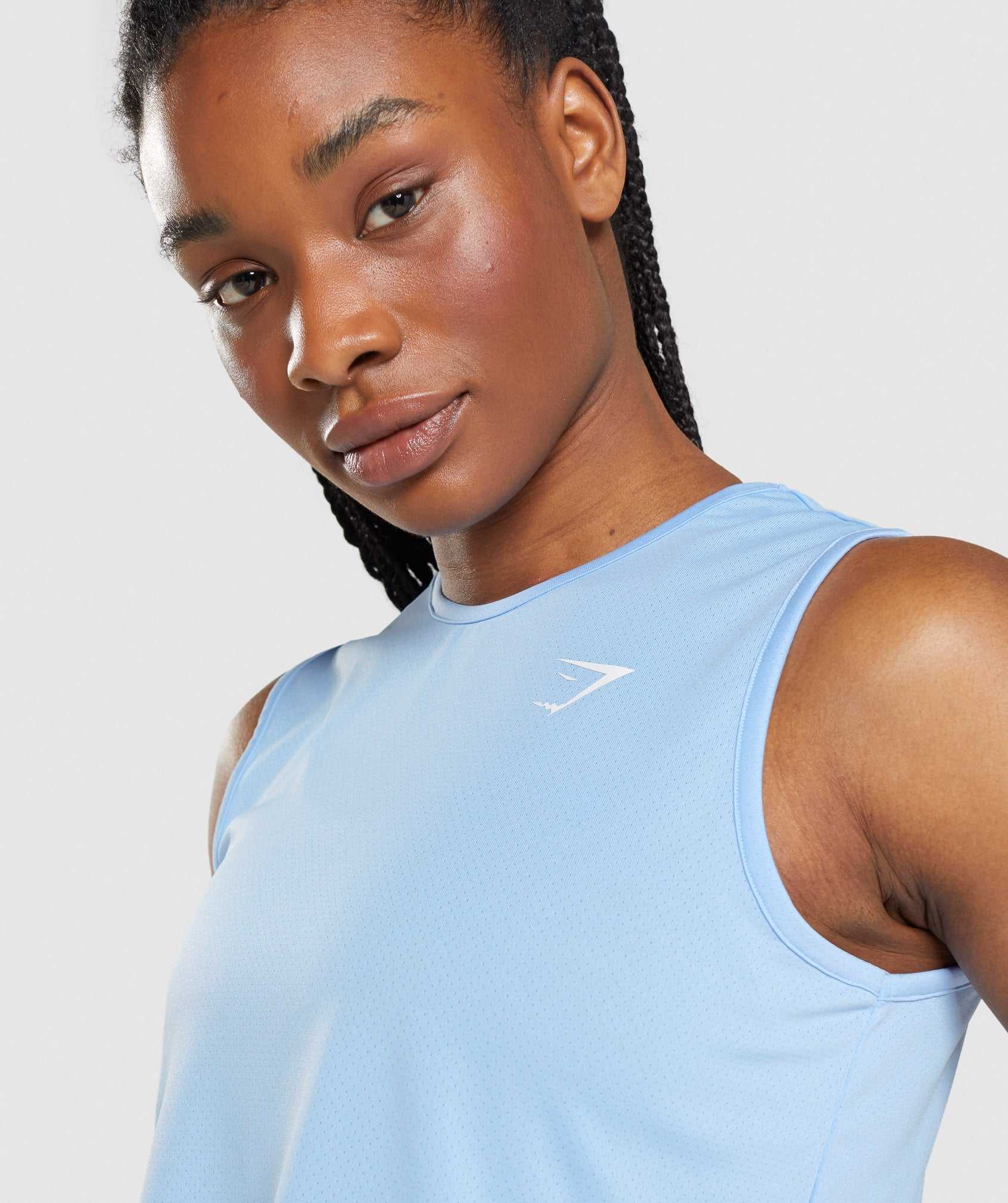 Blue Gymshark Training Crop Women's Tops | DZXPMU027