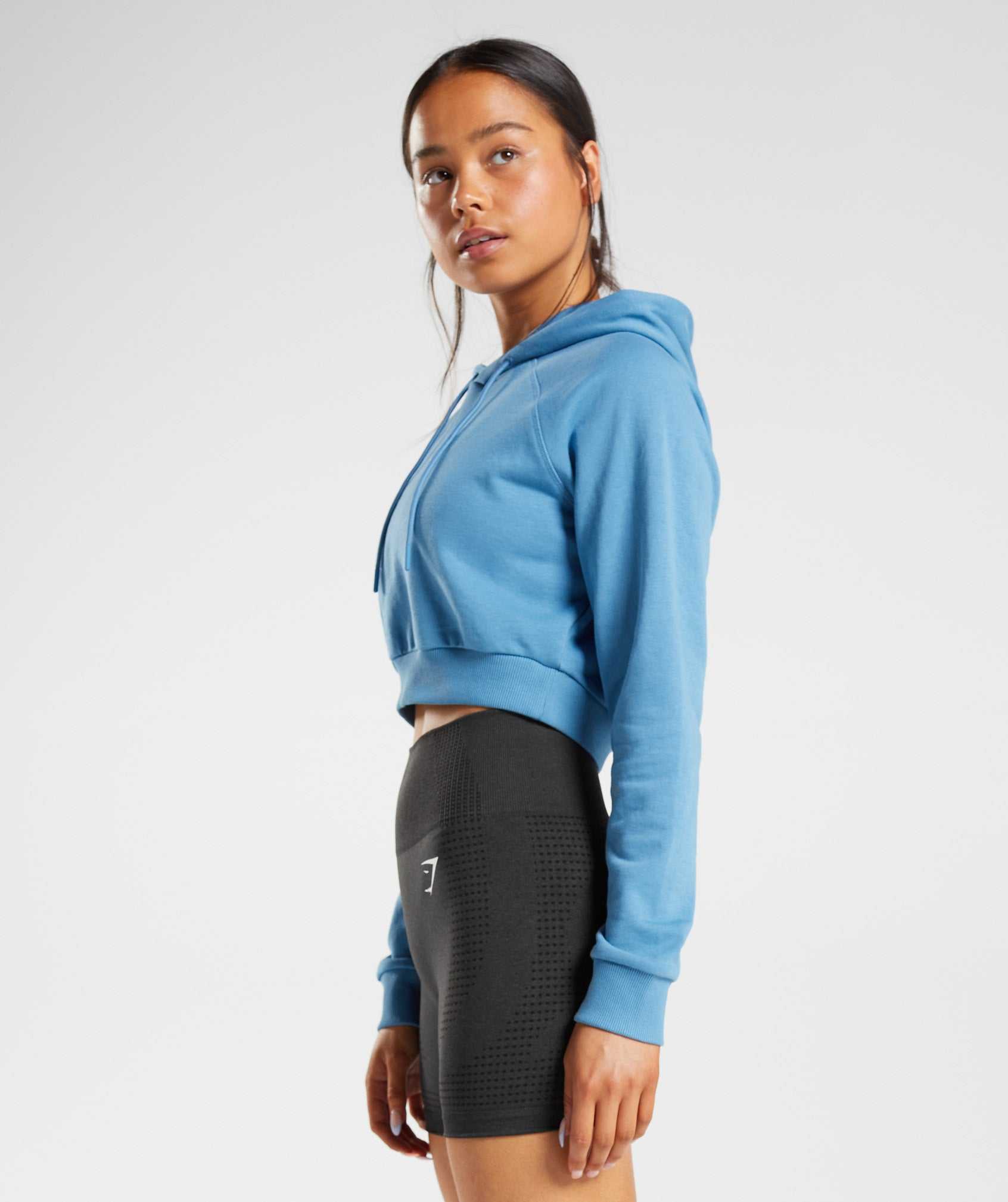 Blue Gymshark Training Cropped Women's Pullover | NKHJOE047