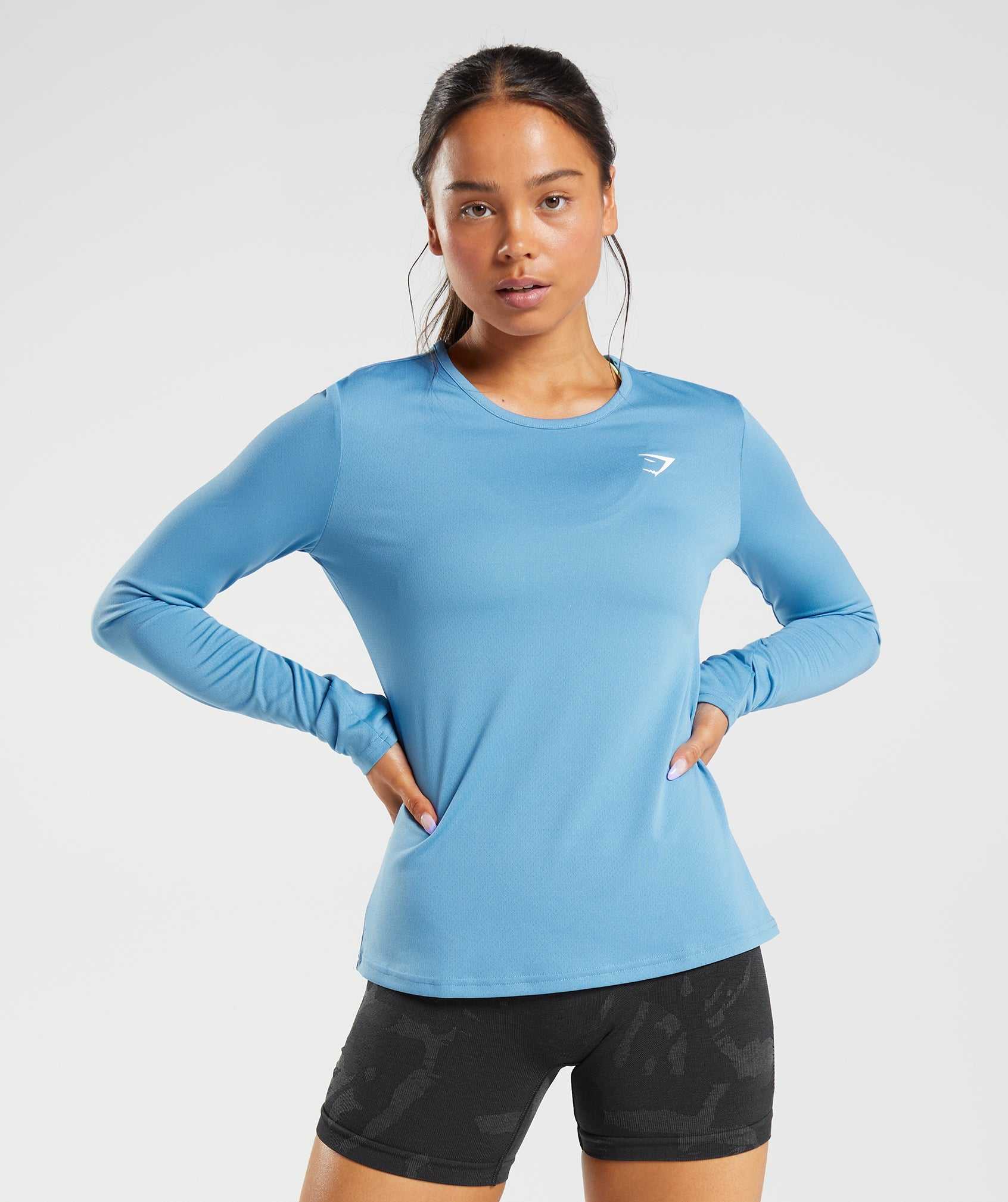 Blue Gymshark Training Long Sleeve Women's Tops | ADBJYT275