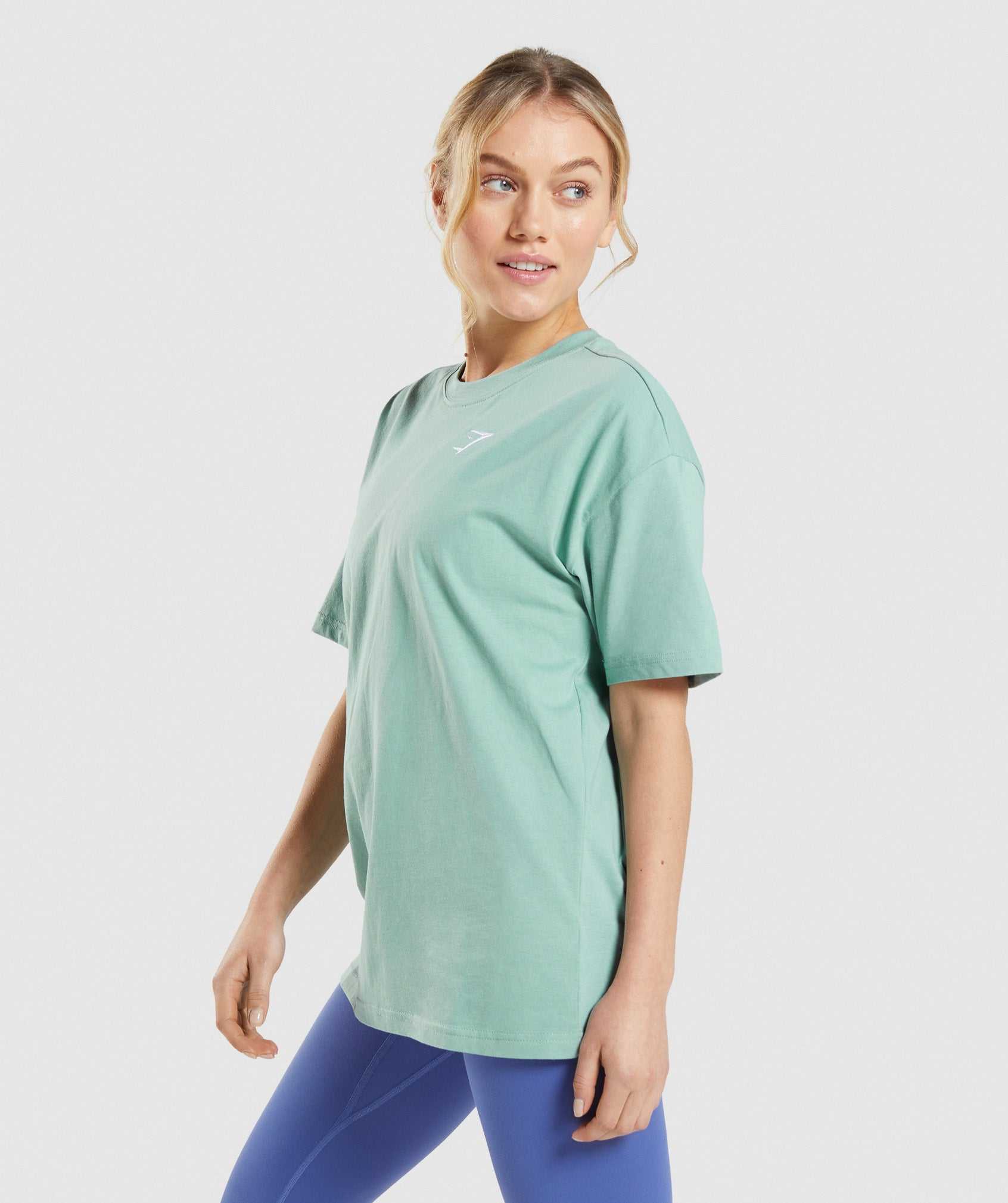 Blue Gymshark Training Oversized Women's T Shirts | DKJRSP185