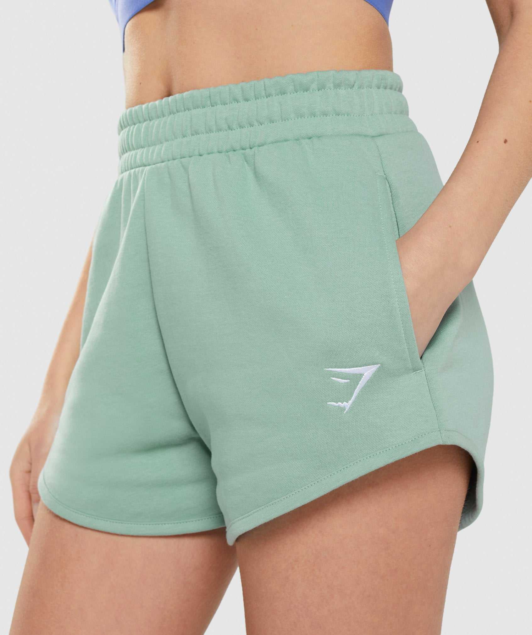 Blue Gymshark Training Sweat Women's Shorts | XLEMNR095