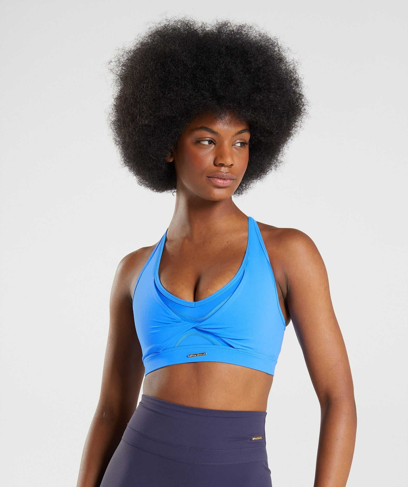 Blue Gymshark Whitney Mesh Women's Sports Bra | YHOTVC367