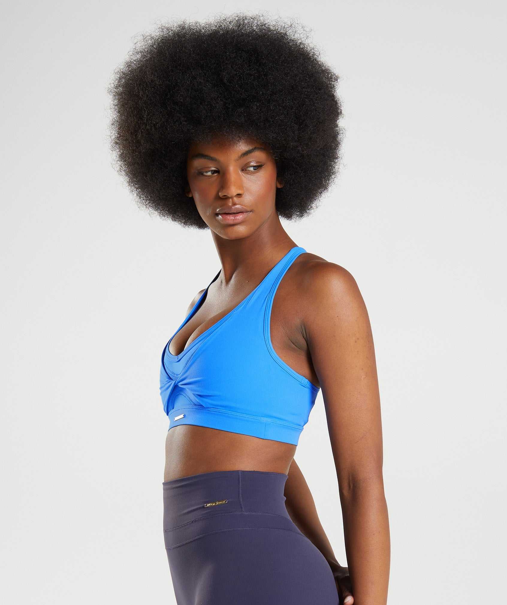 Blue Gymshark Whitney Mesh Women's Sports Bra | YHOTVC367