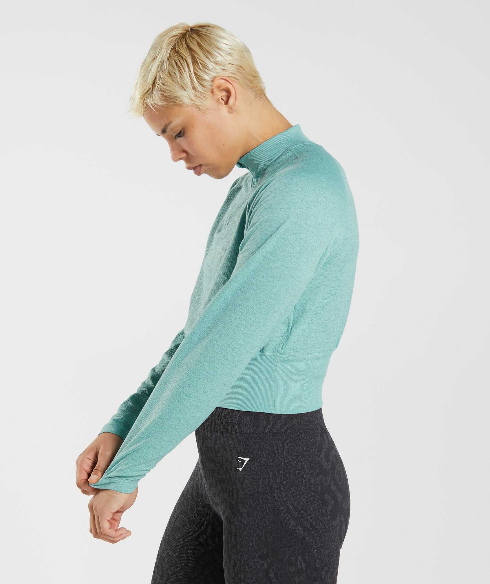 Blue / Turquoise Gymshark 315 Long Sleeve Warmup Women's Pullover | JHGTLW928