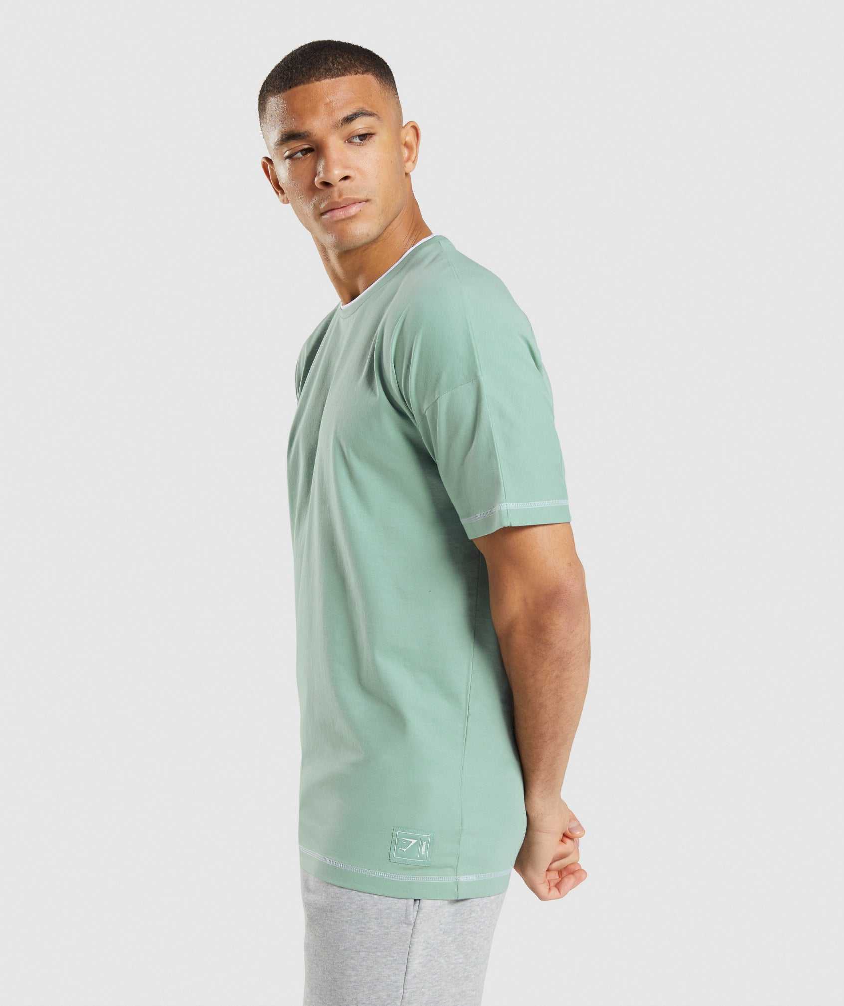 Blue / White Gymshark Recess Men's T Shirts | FRHBMI428