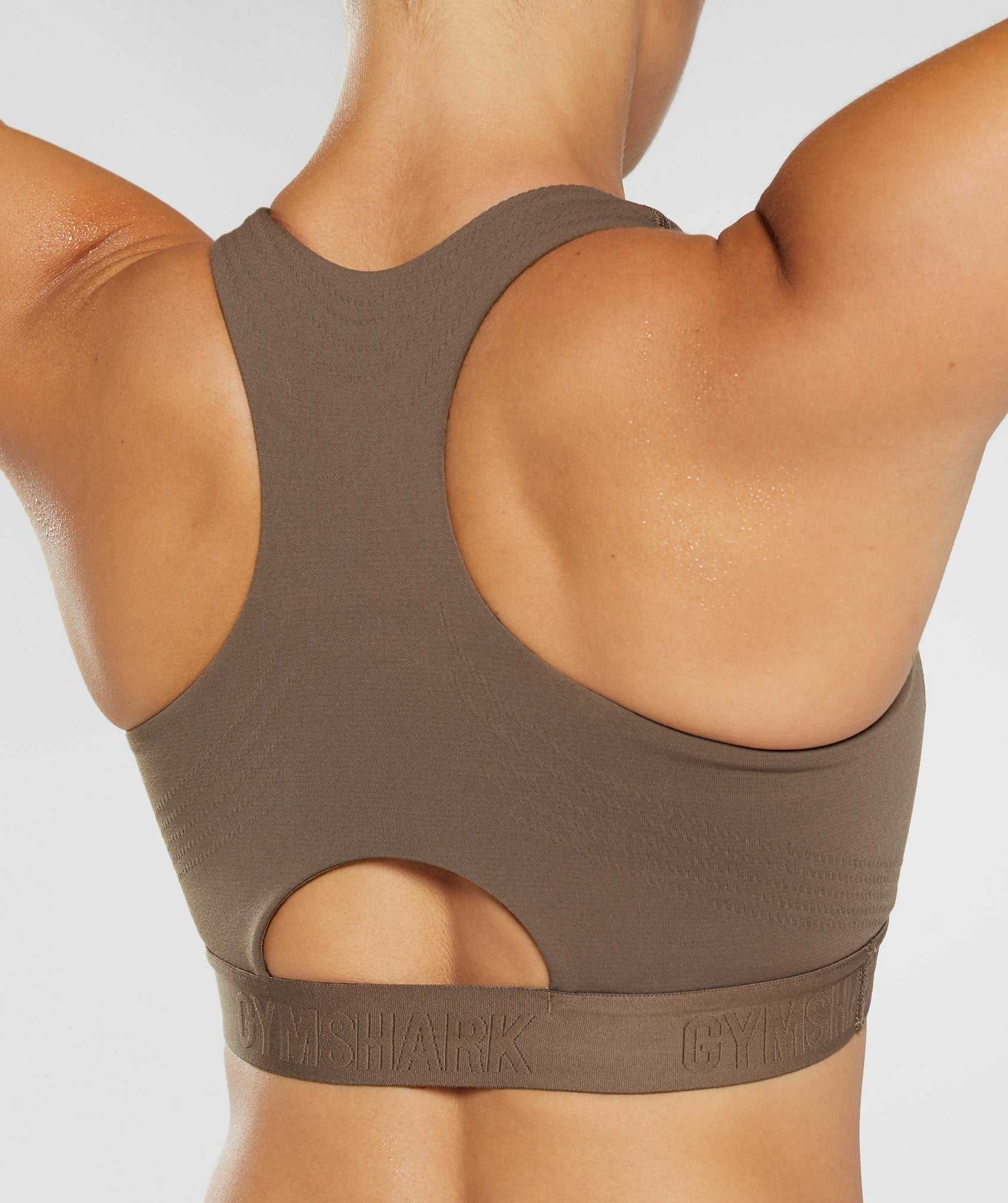 Brown / Brown Gymshark 315 Performance High Neck Women's Sports Bra | DNWZTY719