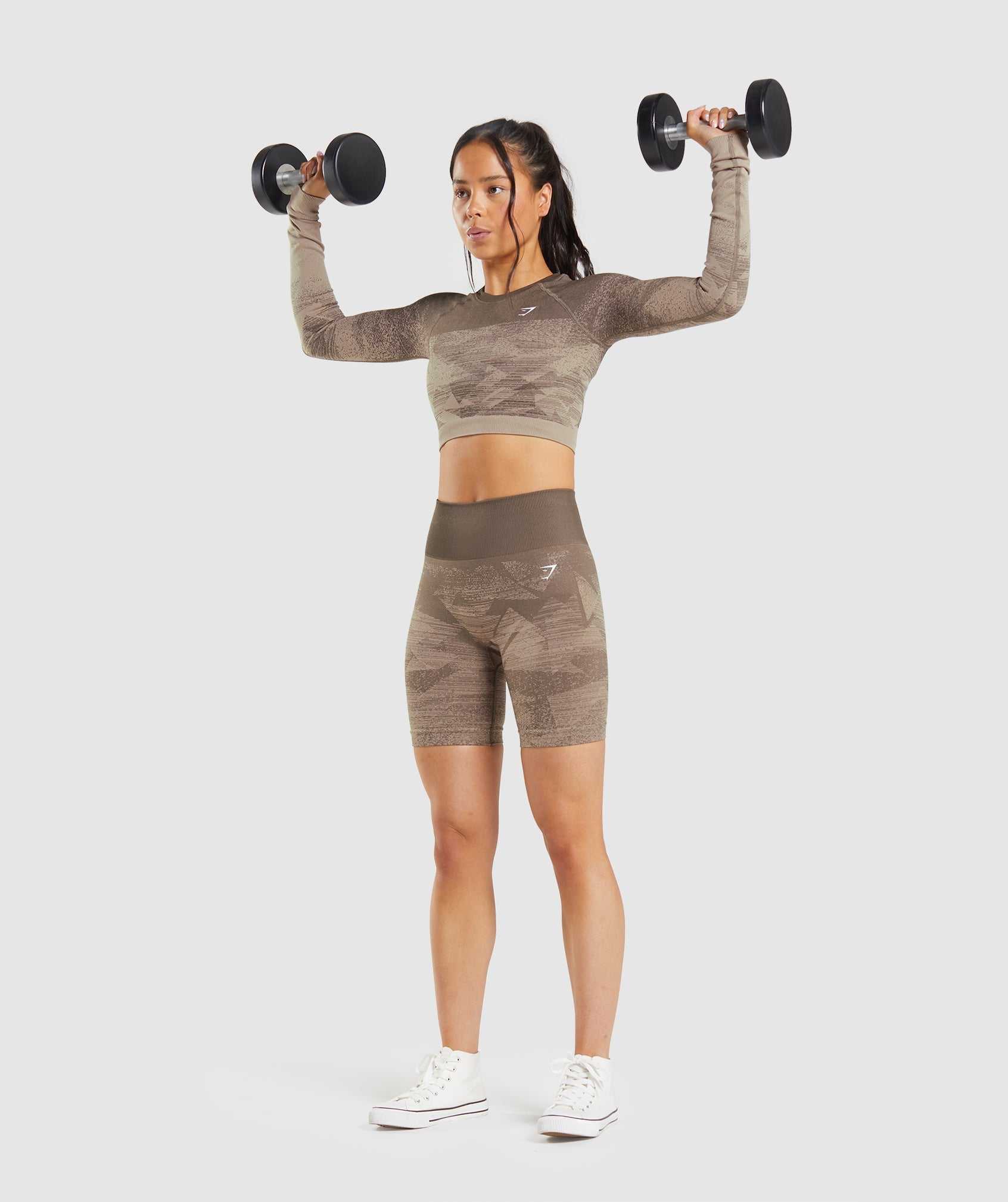 Brown Gymshark Adapt Ombre Seamless Women's Shorts | KBGIFR708