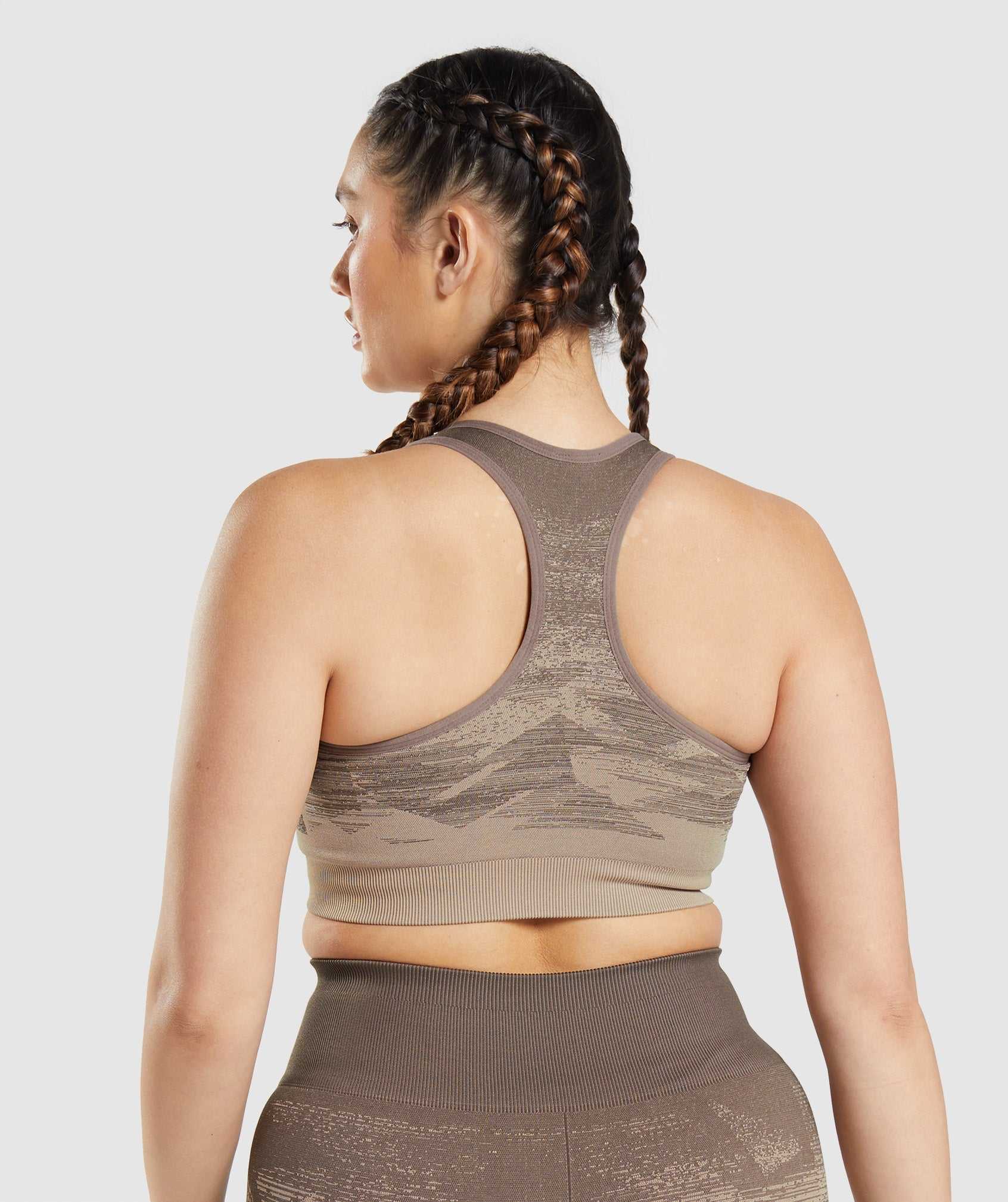 Brown Gymshark Adapt Ombre Seamless Women's Sports Bra | NOTHFB964