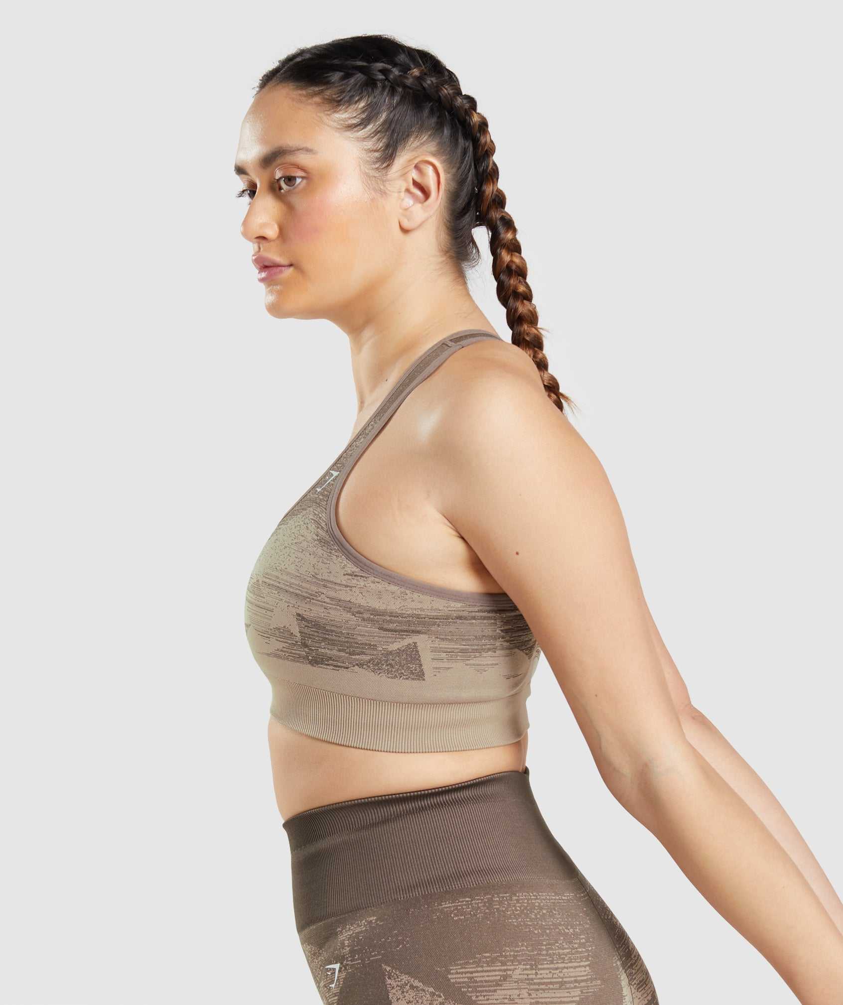 Brown Gymshark Adapt Ombre Seamless Women's Sports Bra | NOTHFB964