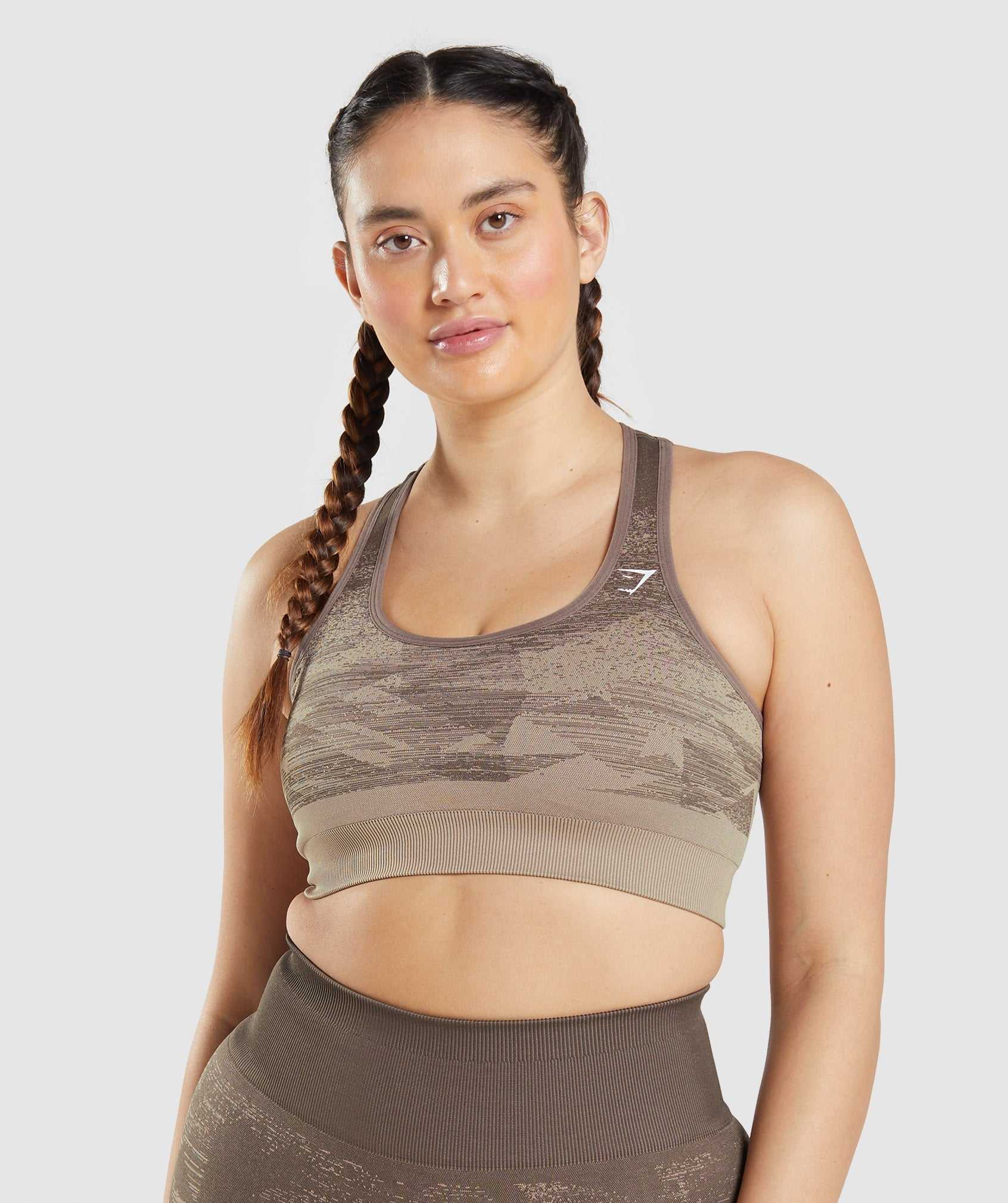 Brown Gymshark Adapt Ombre Seamless Women\'s Sports Bra | NOTHFB964