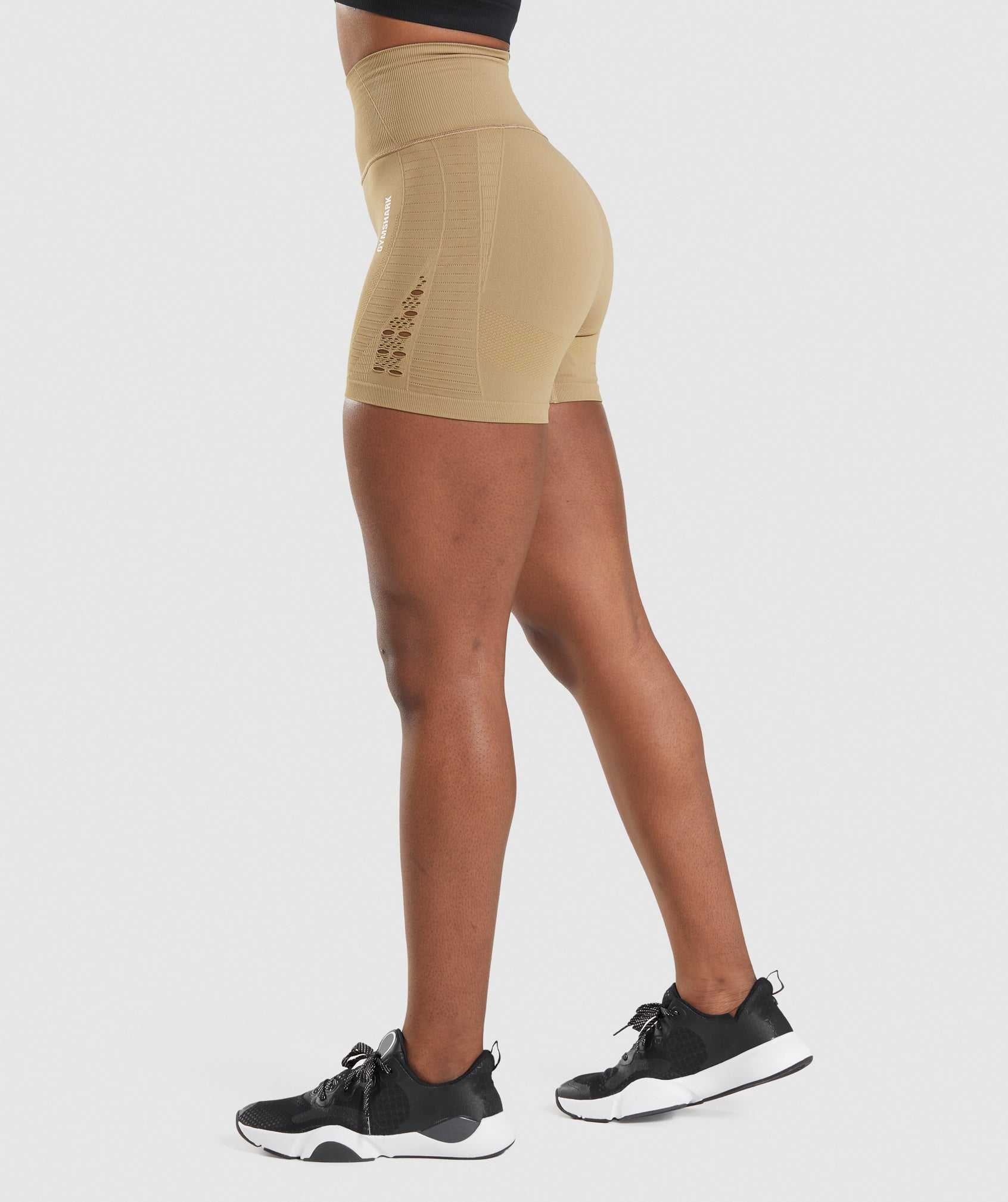 Brown Gymshark Energy Seamless Women's Shorts | LMBWUA124