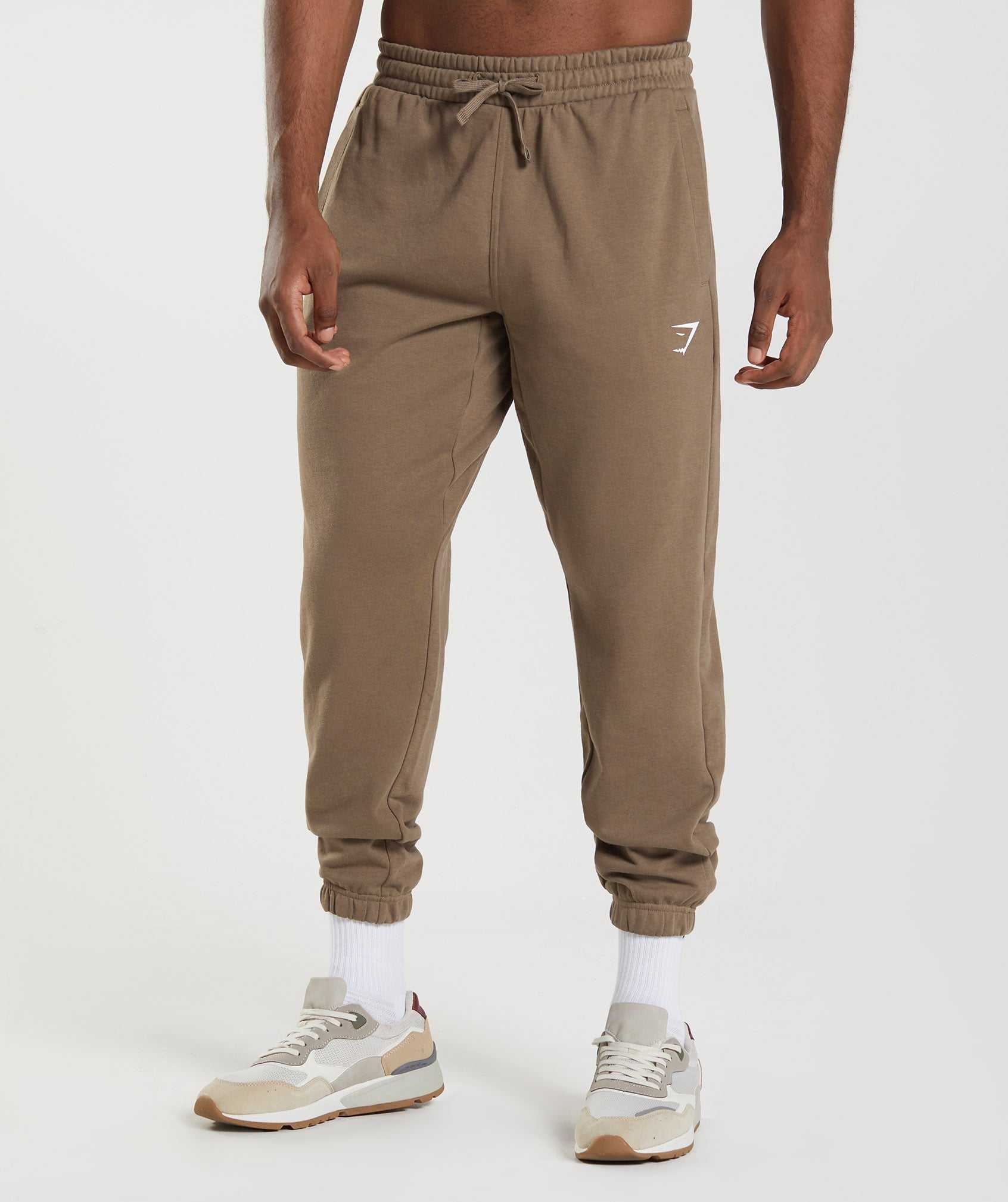 Brown Gymshark Essential Oversized Men's Jogger | WJTFZM479