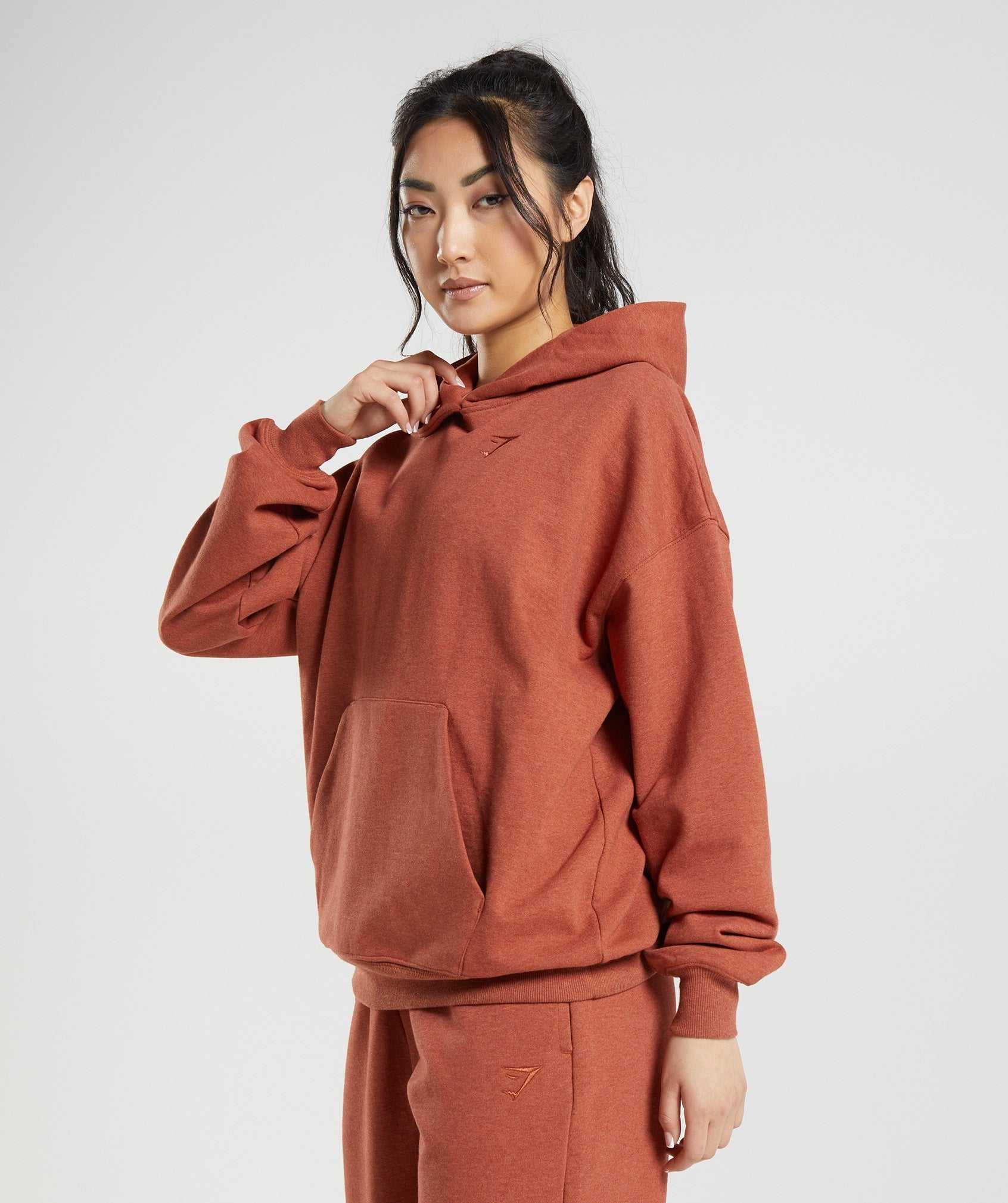 Brown Gymshark Rest Day Sweats Women's Hoodie | NJWUIL489