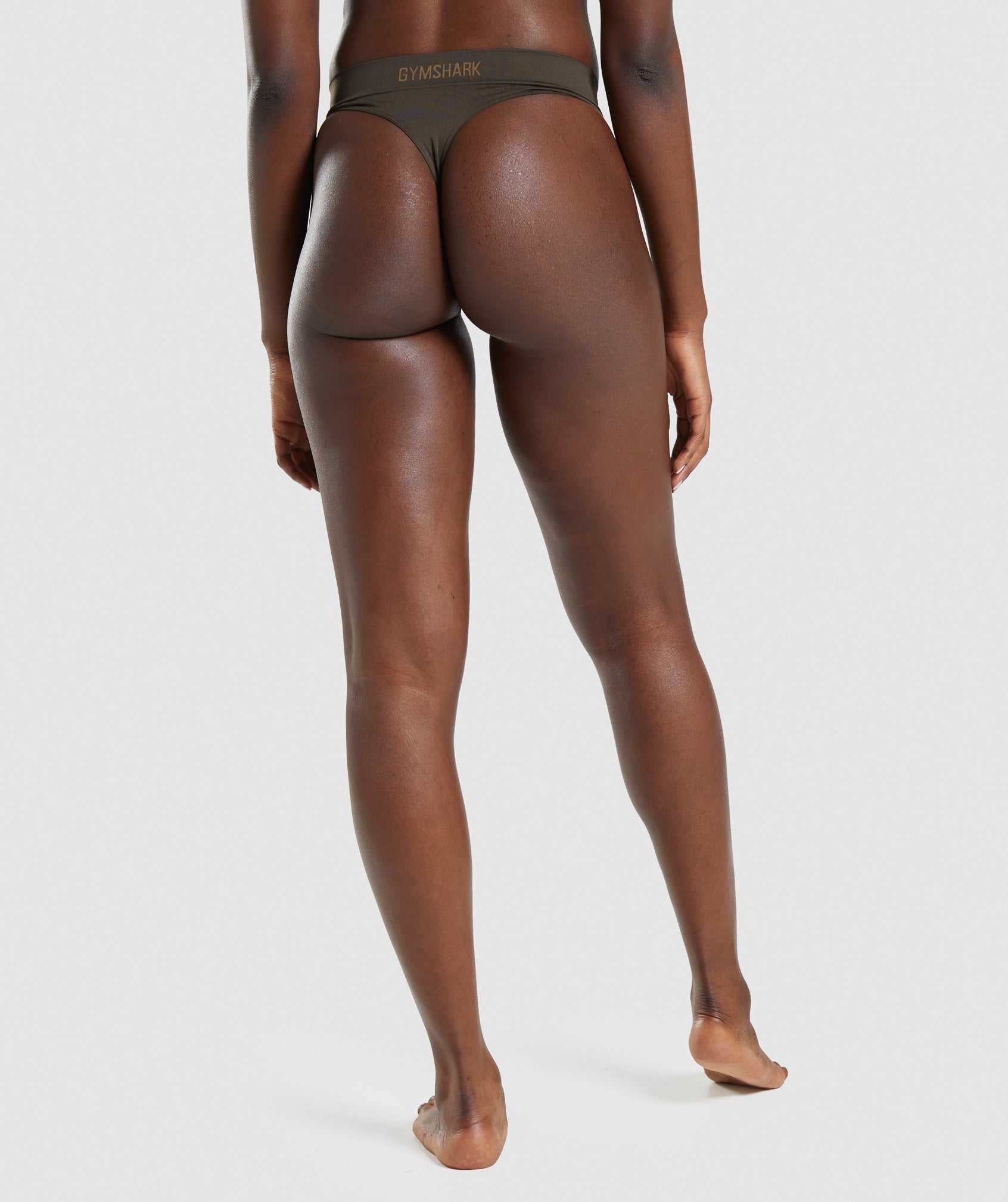 Brown Gymshark Seamless High Rise Thong Women's Underwear | DKBQZA930