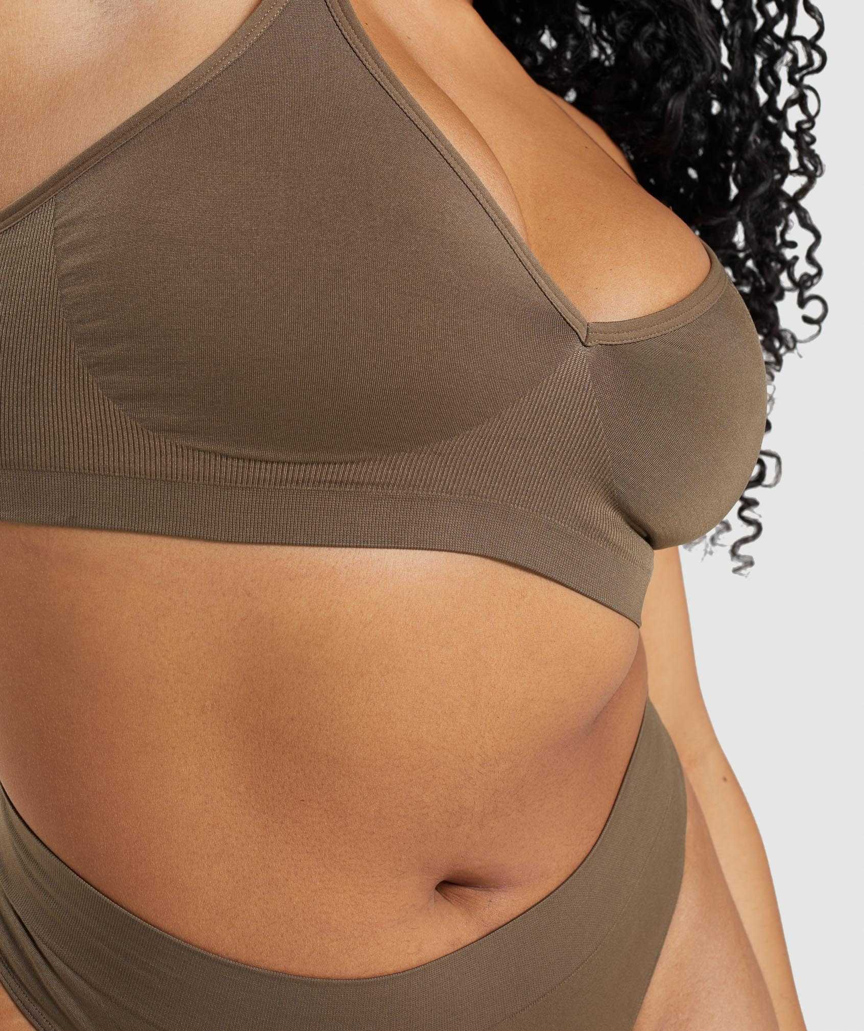 Brown Gymshark Seamless Low Neck Bralette Women's Underwear | JLFUIW649