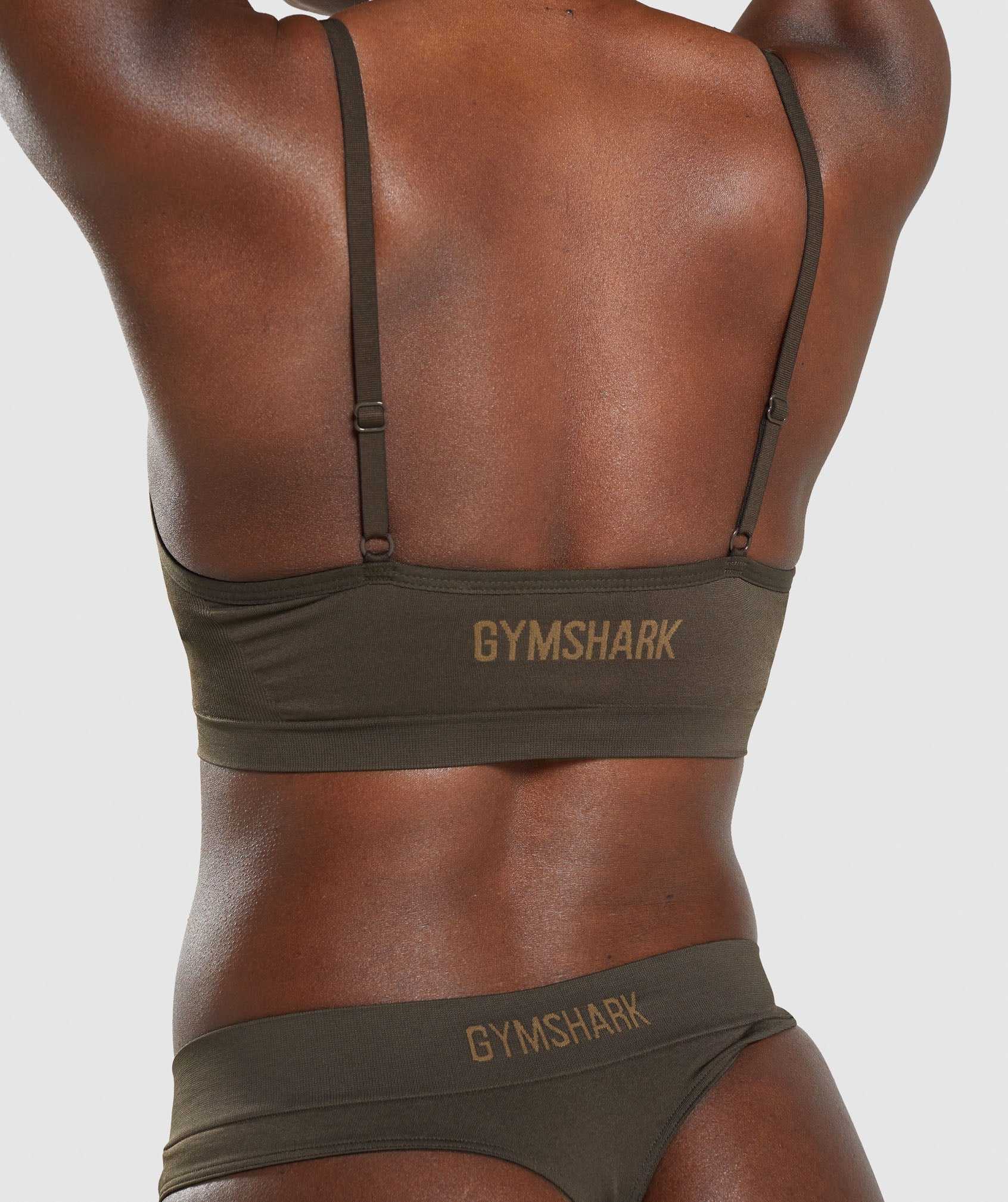 Brown Gymshark Seamless Low Neck Bralette Women's Underwear | TKPNYQ932