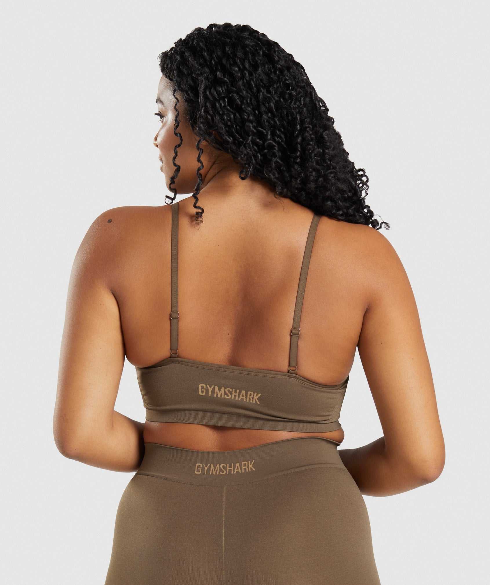 Brown Gymshark Seamless Scoop Neck Bralette Women's Underwear | THBQLY486